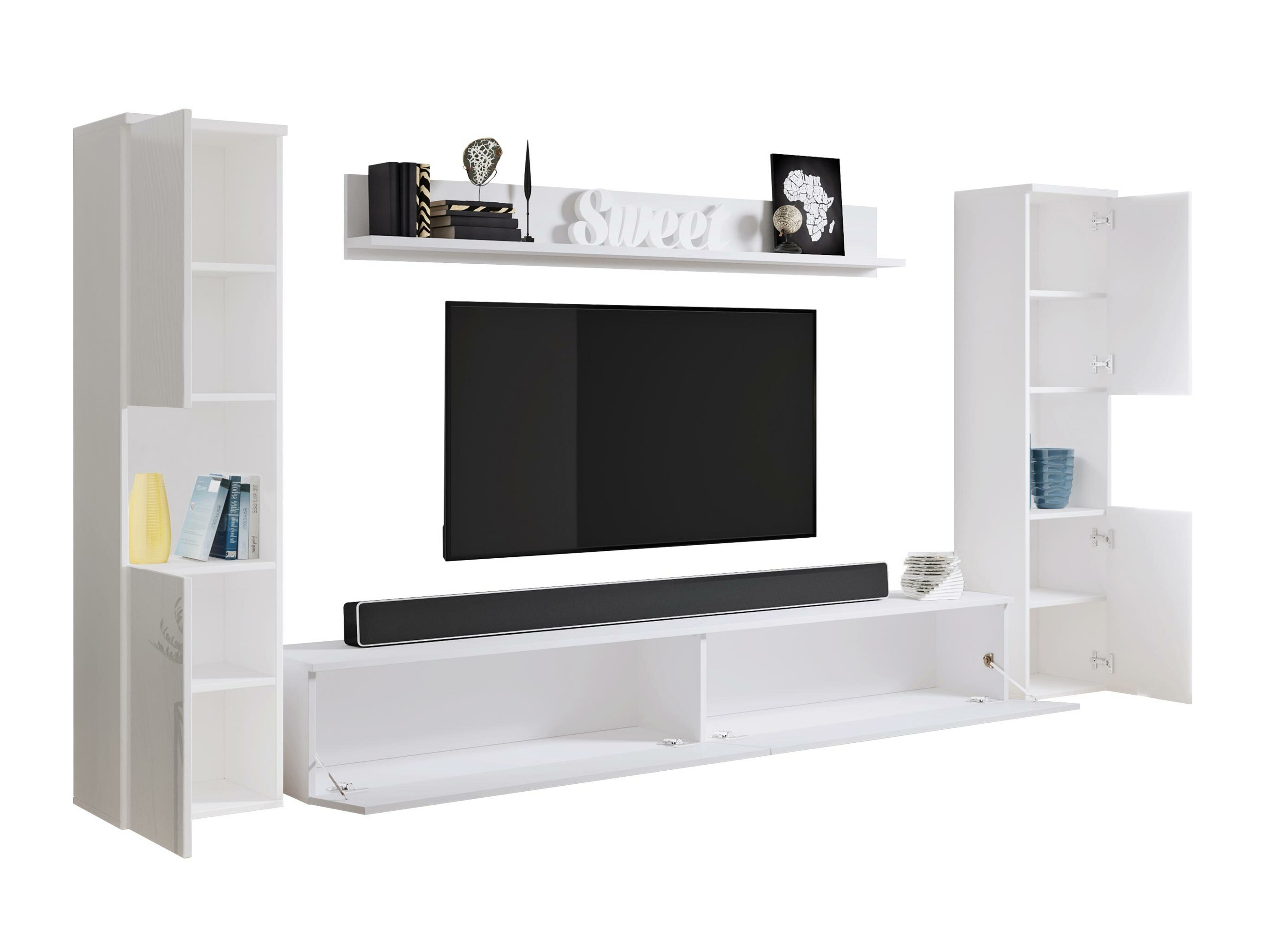 Living room set Sarasota 131 (White + Glossy white)