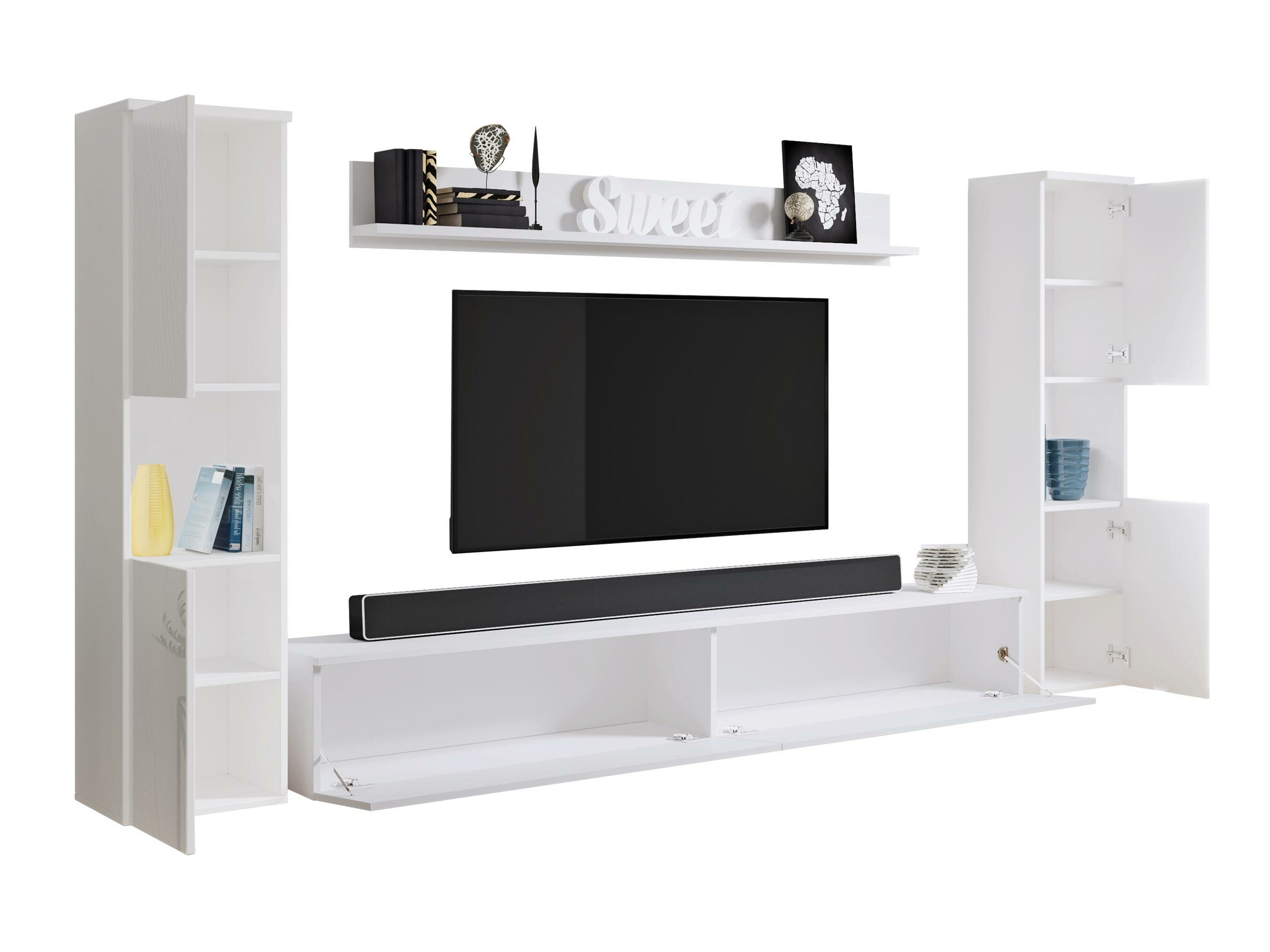Living room set Sarasota 131 (White + Glossy white)