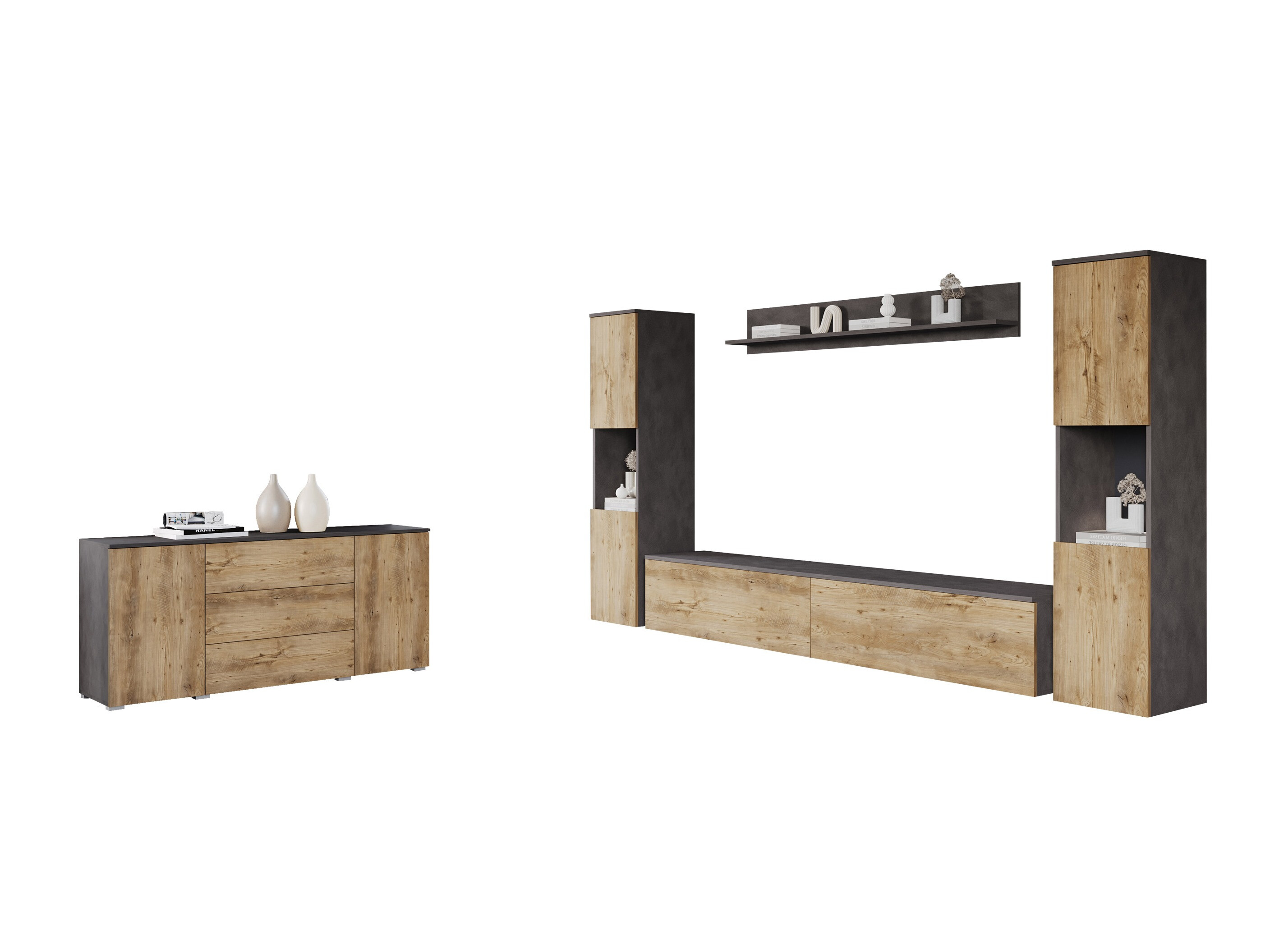 Living room set Sarasota 133 (Matera grey + Chestnut)