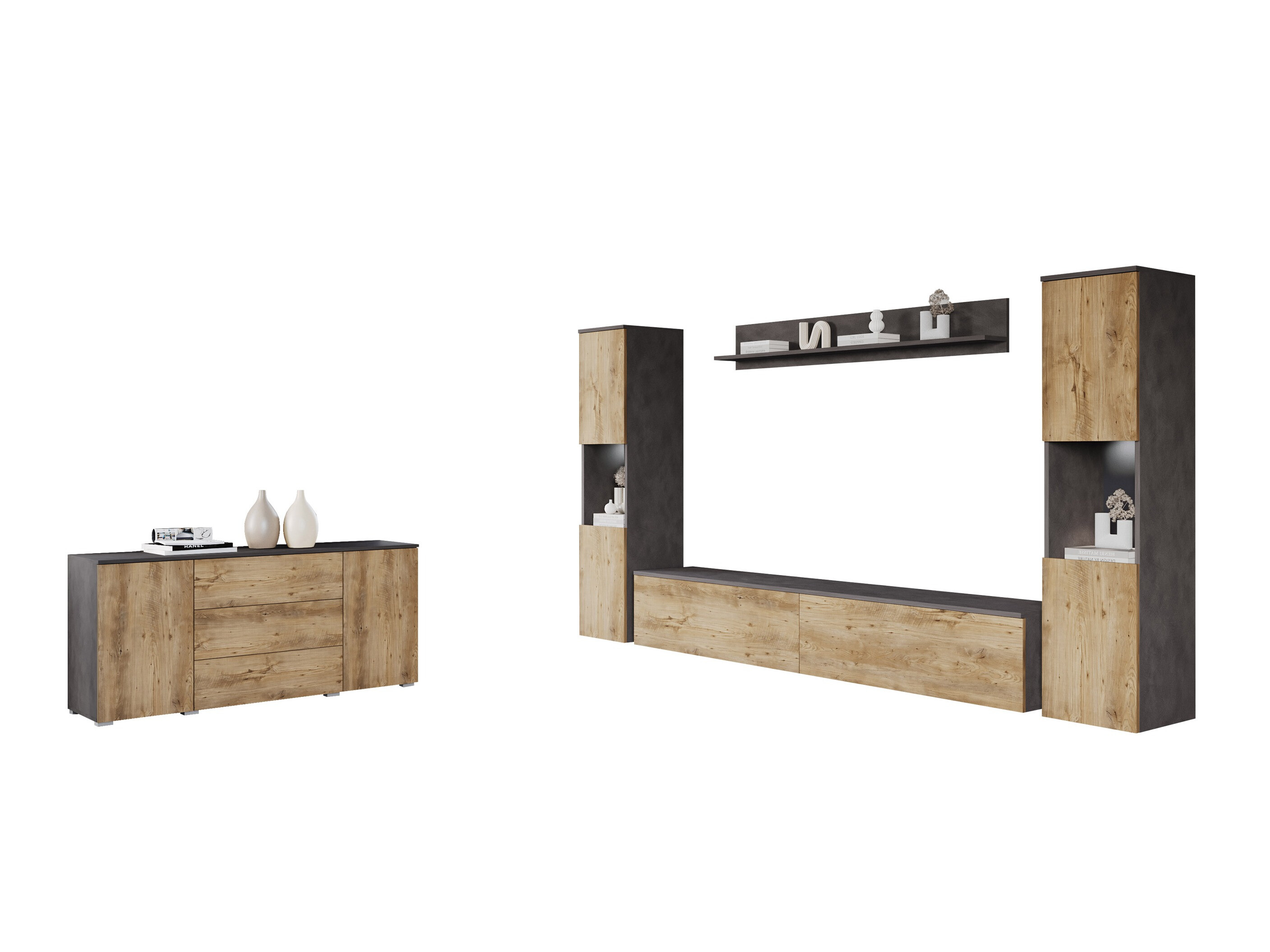 Living room set Sarasota 133 (Matera grey + Chestnut)