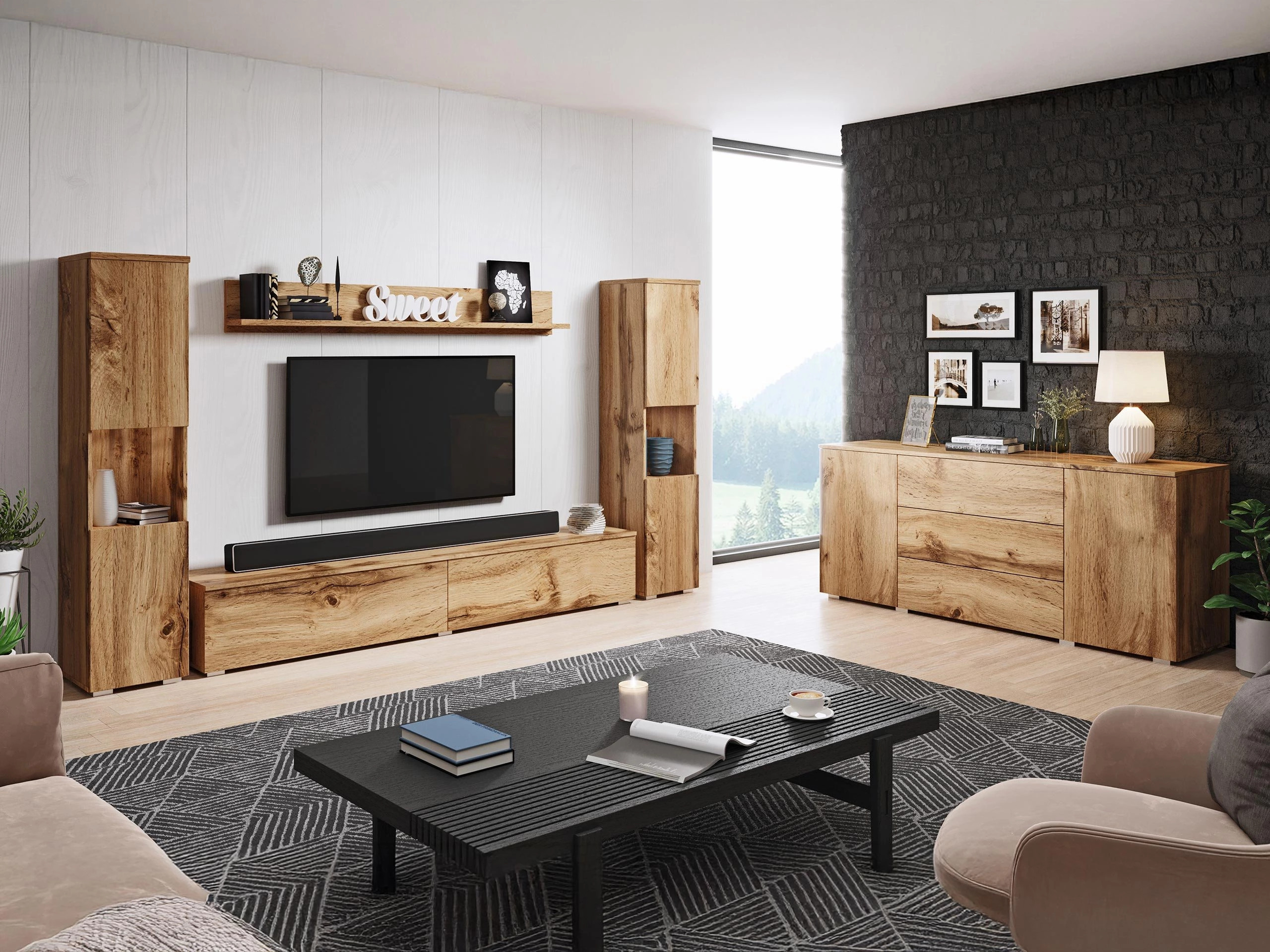 Living room set Sarasota 133 (Wotan Oak)