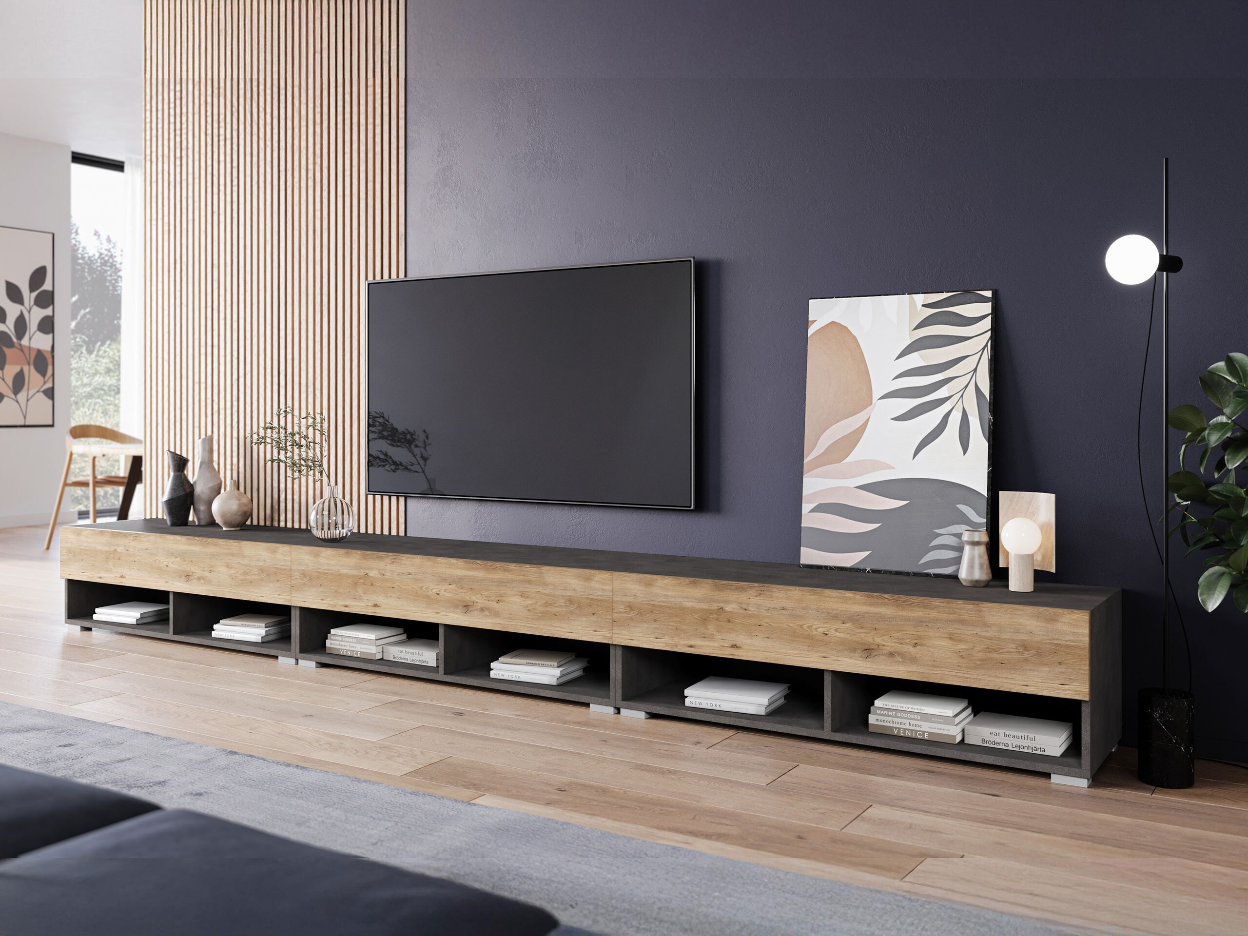 TV stand Sarasota 144 (Matera grey + Chestnut)