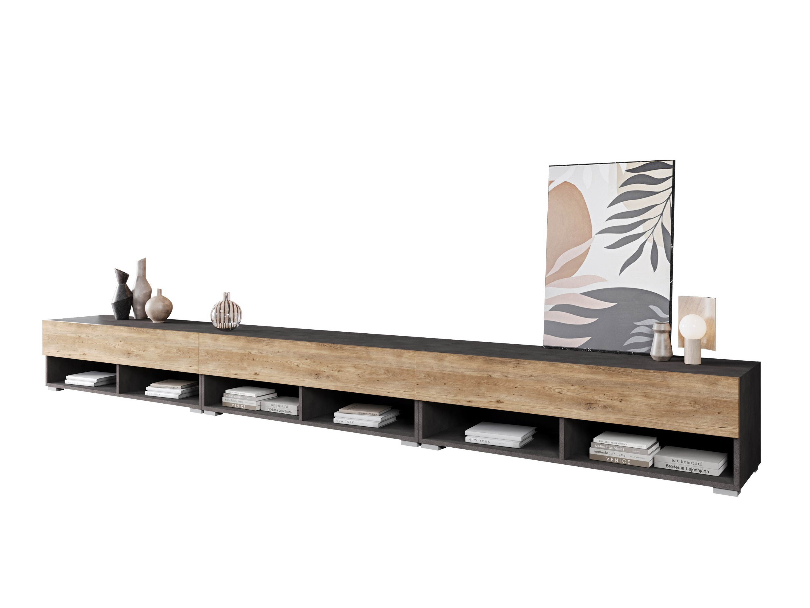 TV stand Sarasota 144 (Matera grey + Chestnut)