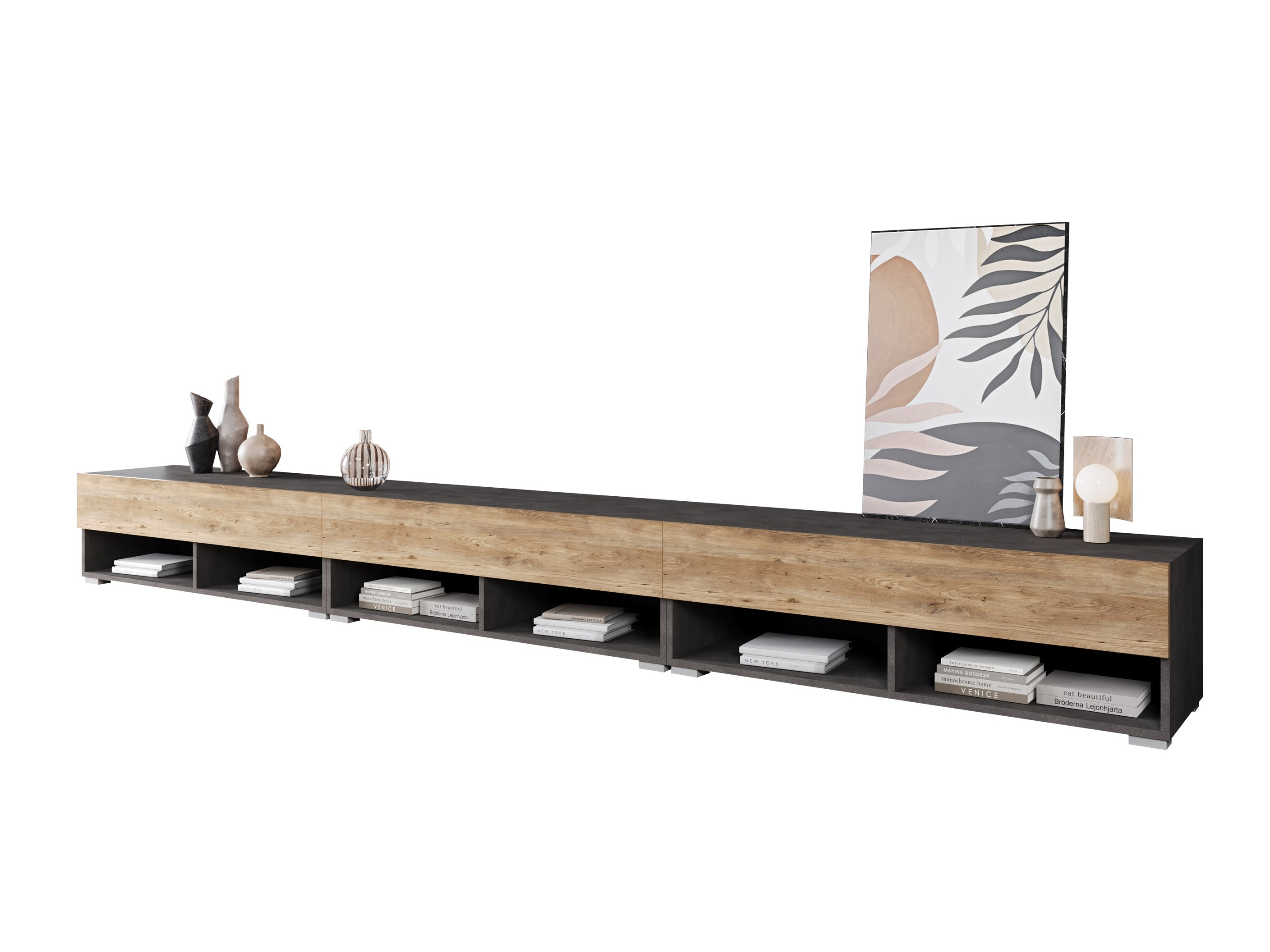 TV stand Sarasota 144 (Matera grey + Chestnut)