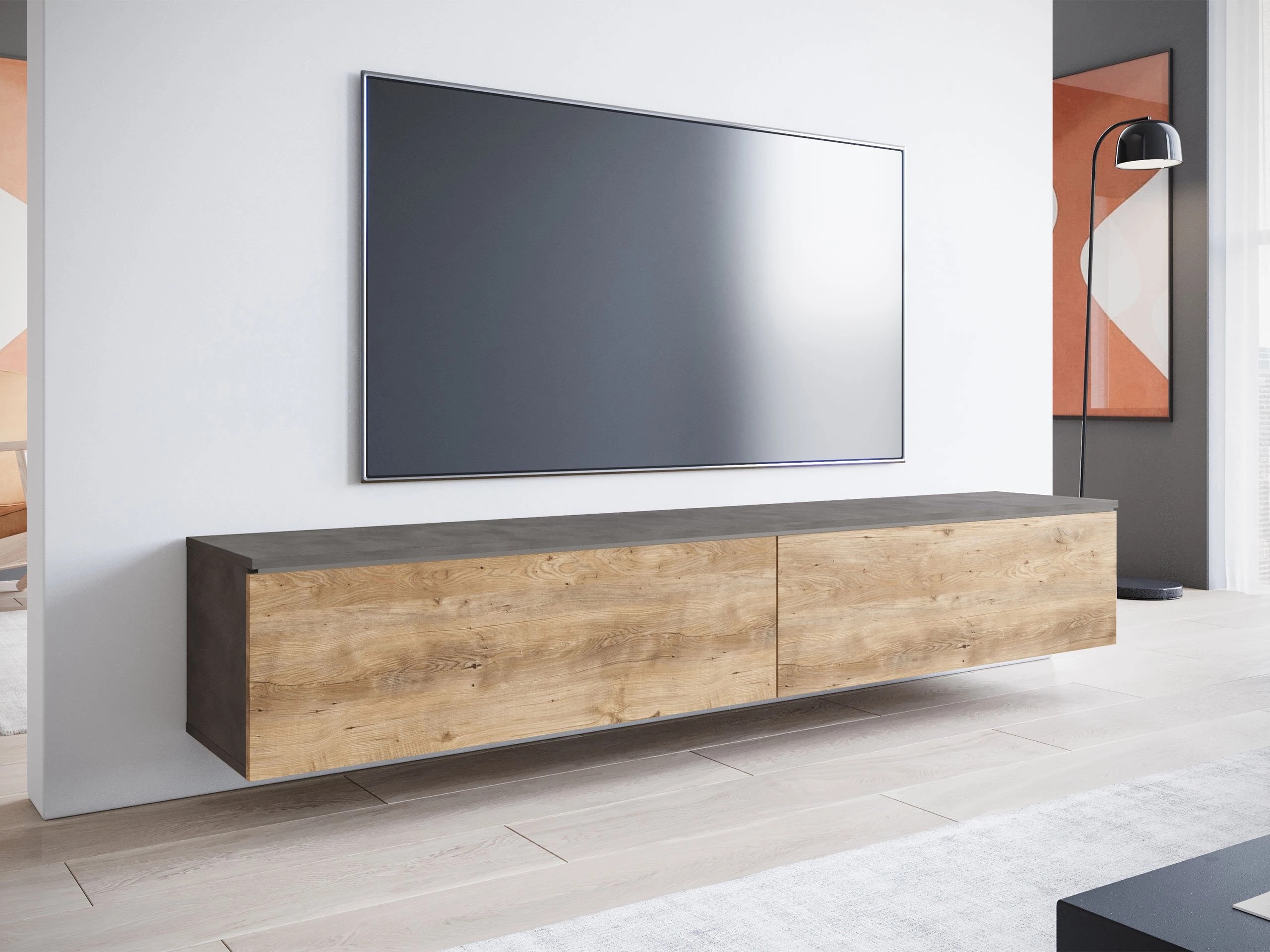 TV stand Scientia I (Matera grey + Chestnut)