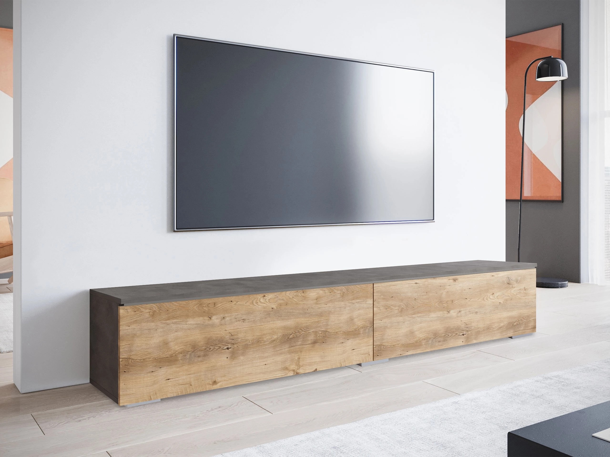TV stand Scientia I (Matera grey + Chestnut)