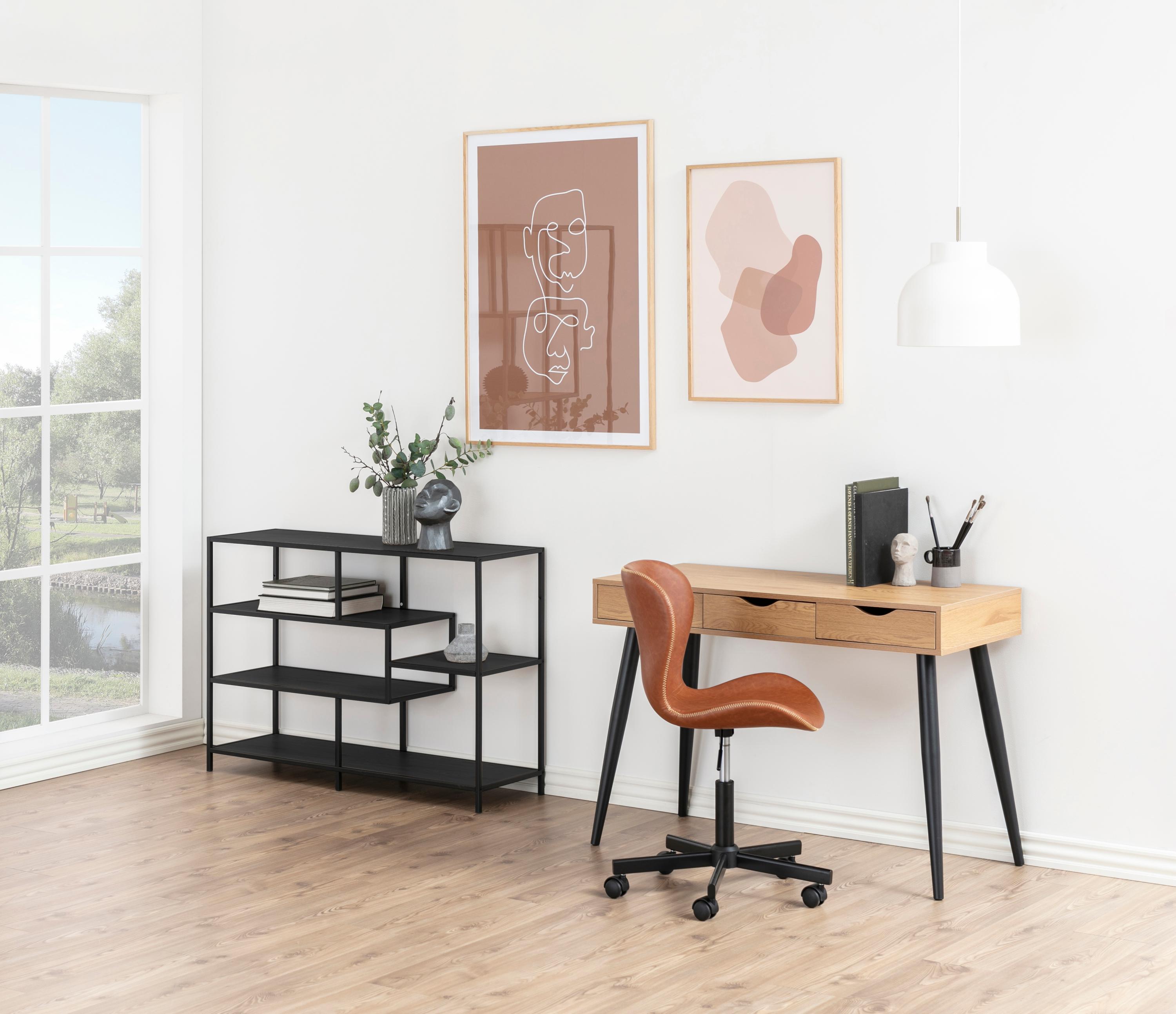 Bookcase Norsica Sevferi 102 (Black ash + Black)