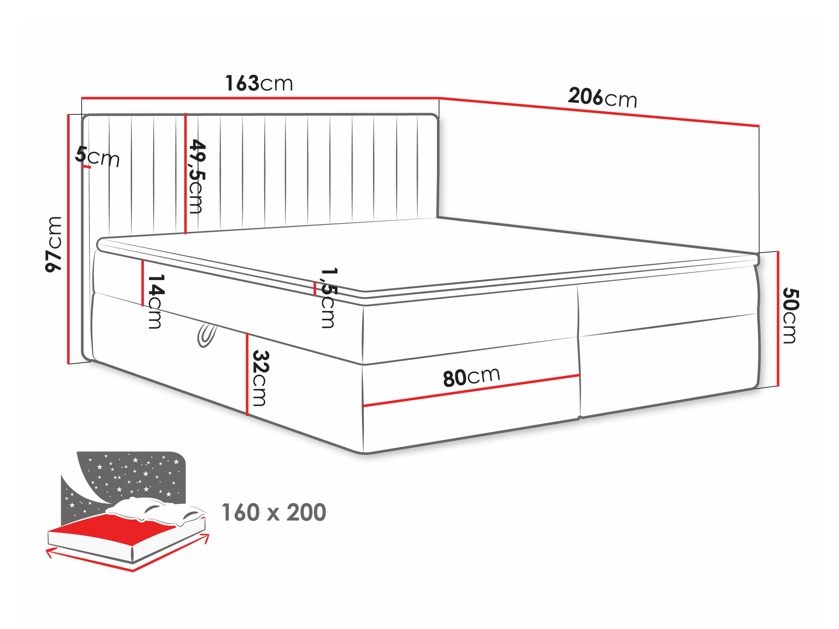Continental bed Comfivo 481 (Manila 16)