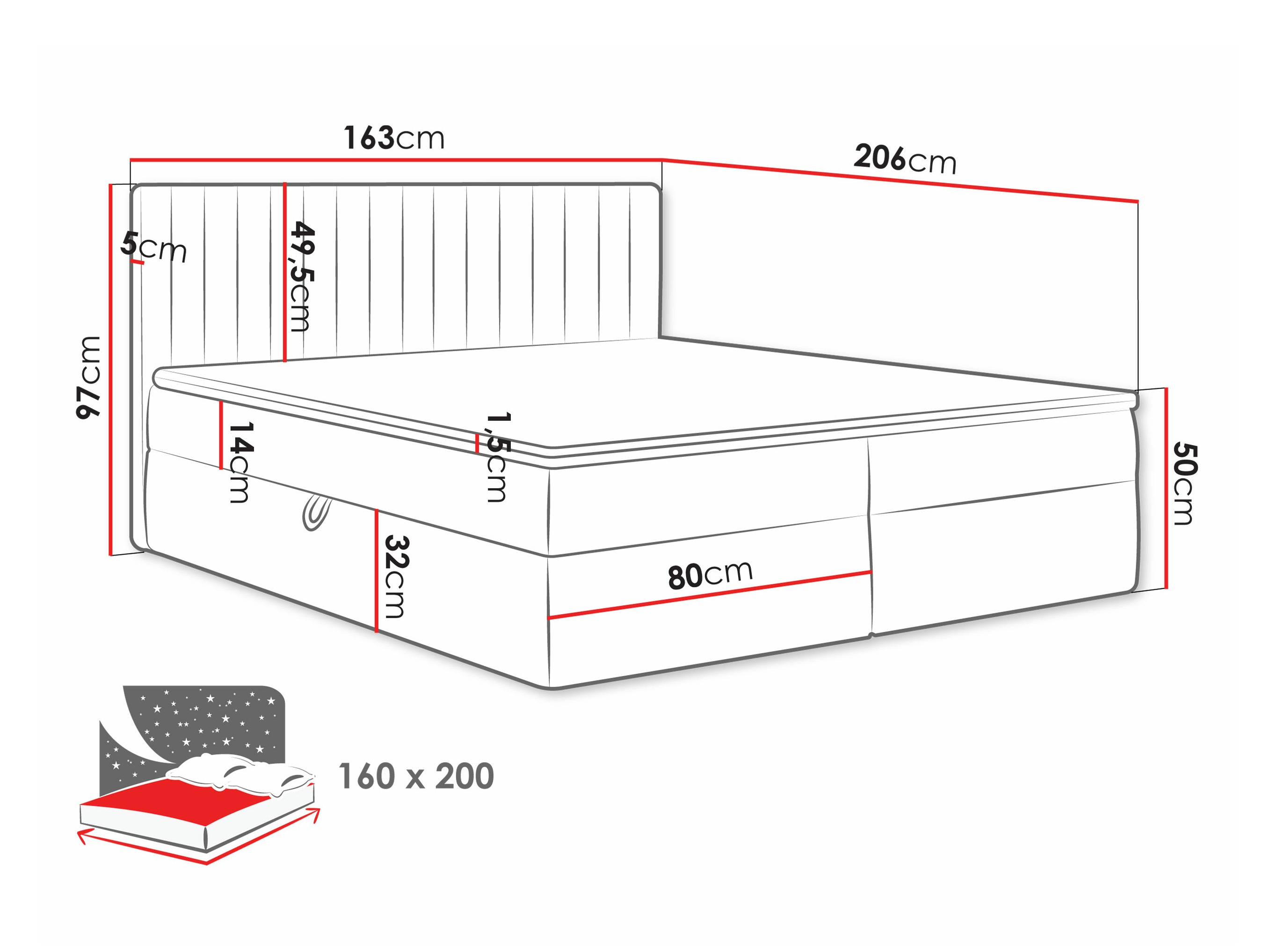 Continental bed Comfivo 481 (Manila 18)