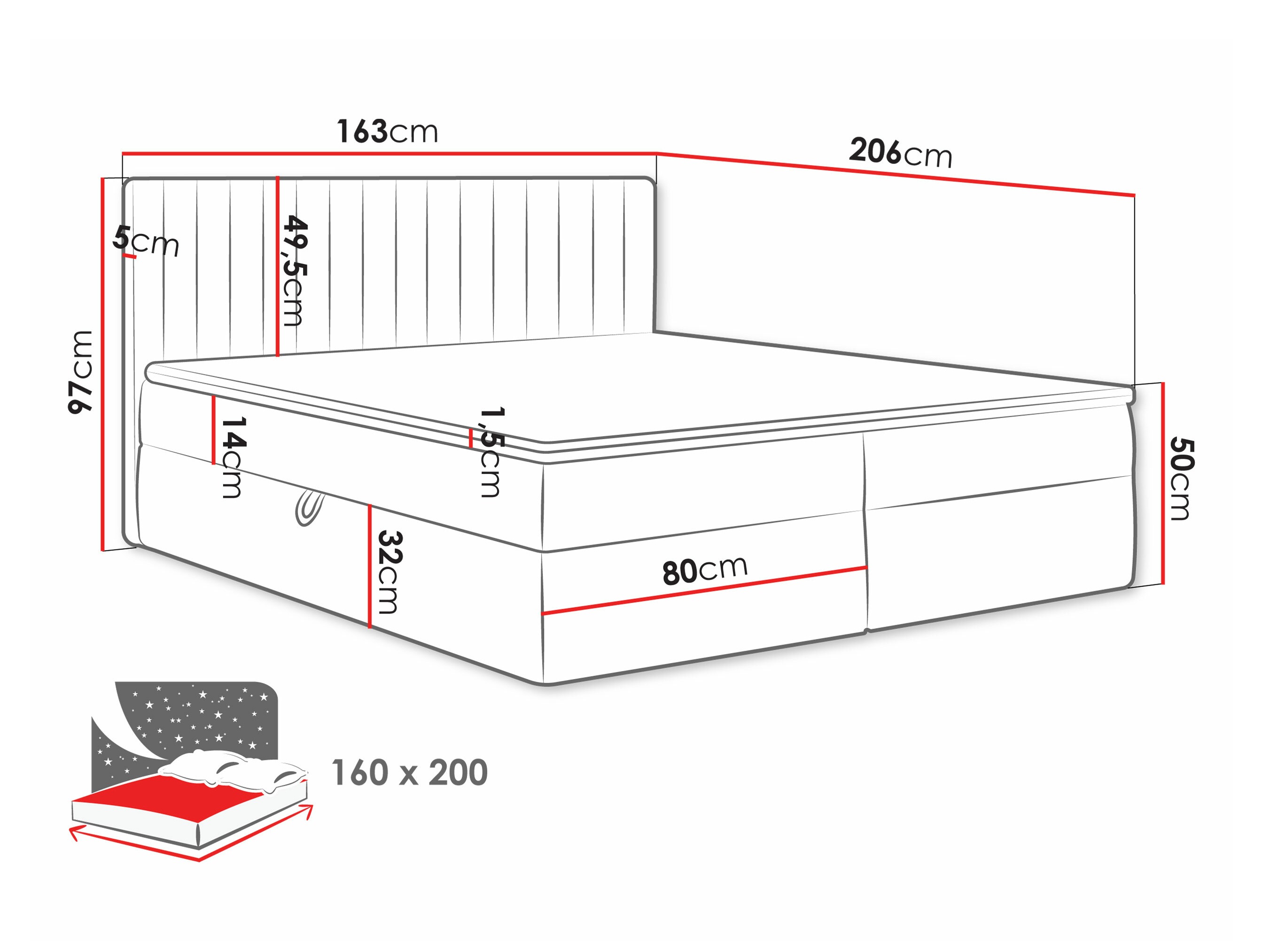 Continental bed Comfivo 481 (Manila 26)