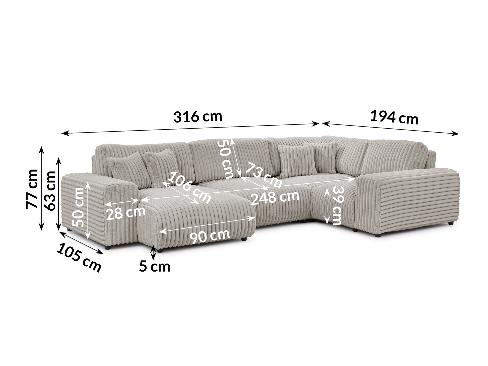 Corner sofa Circoru 104 (Vito 07)