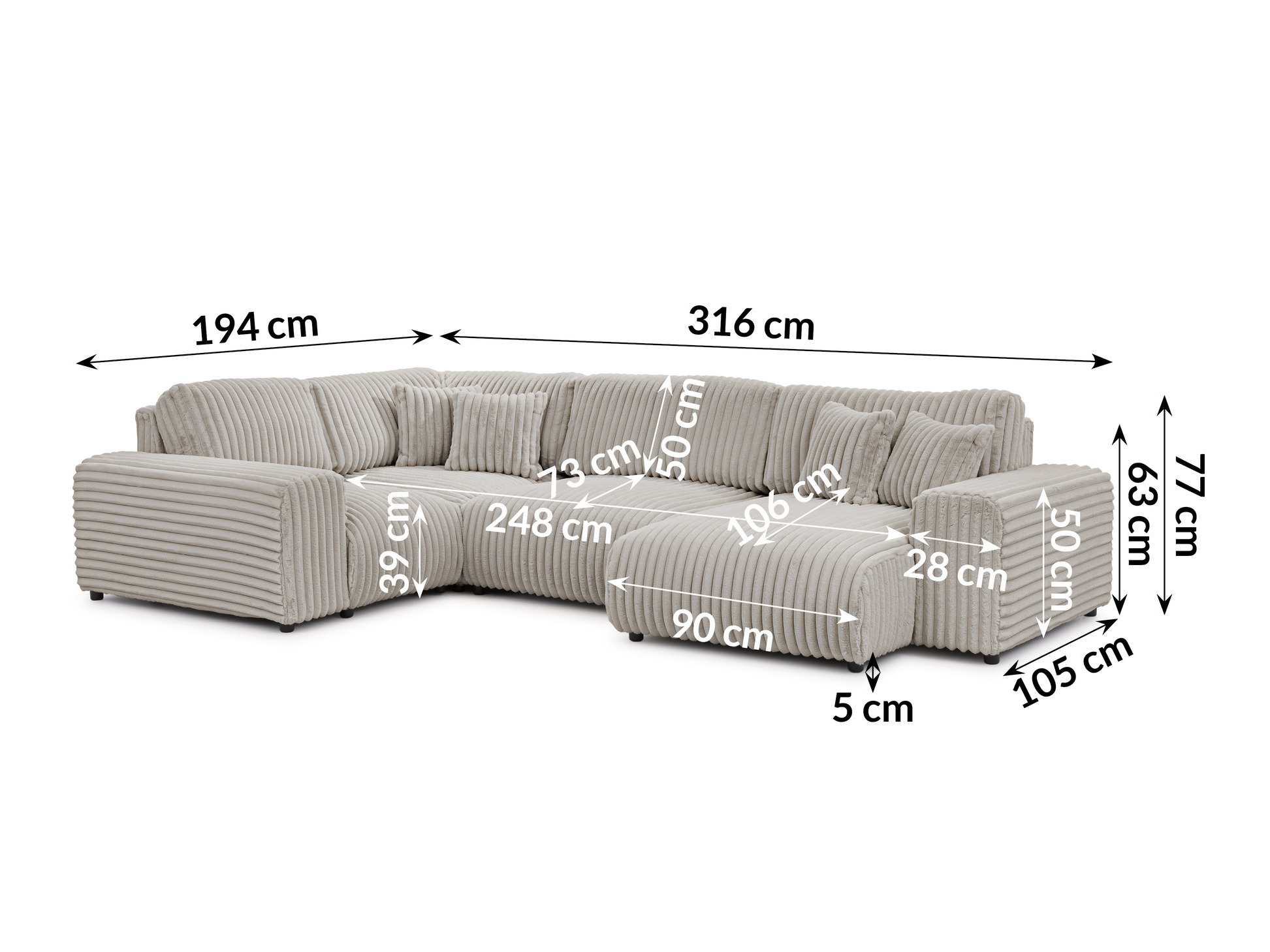 Corner sofa Circoru 104 (Vito 07)