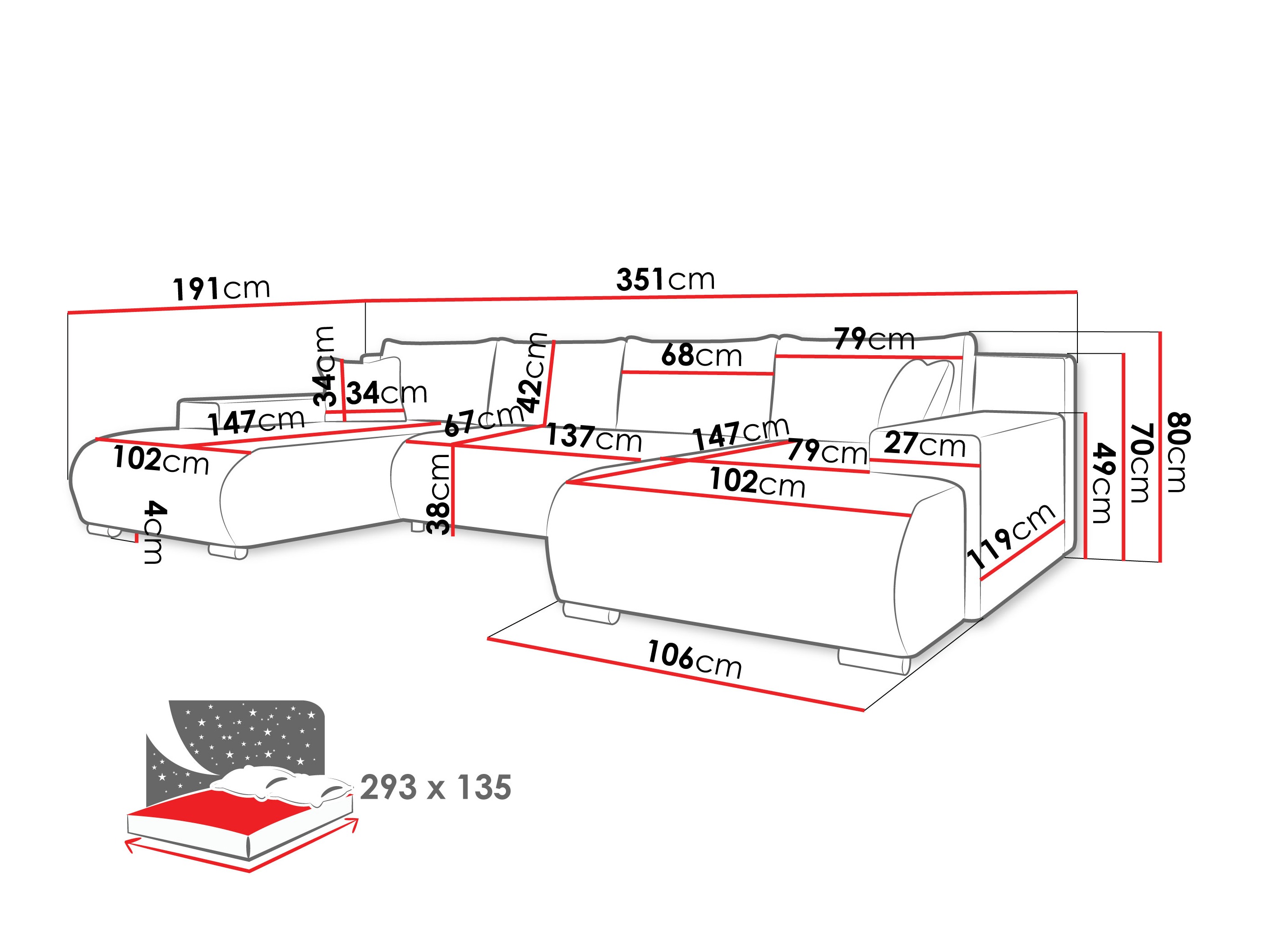 Corner sofa Comfivo 483 (Poso 100)