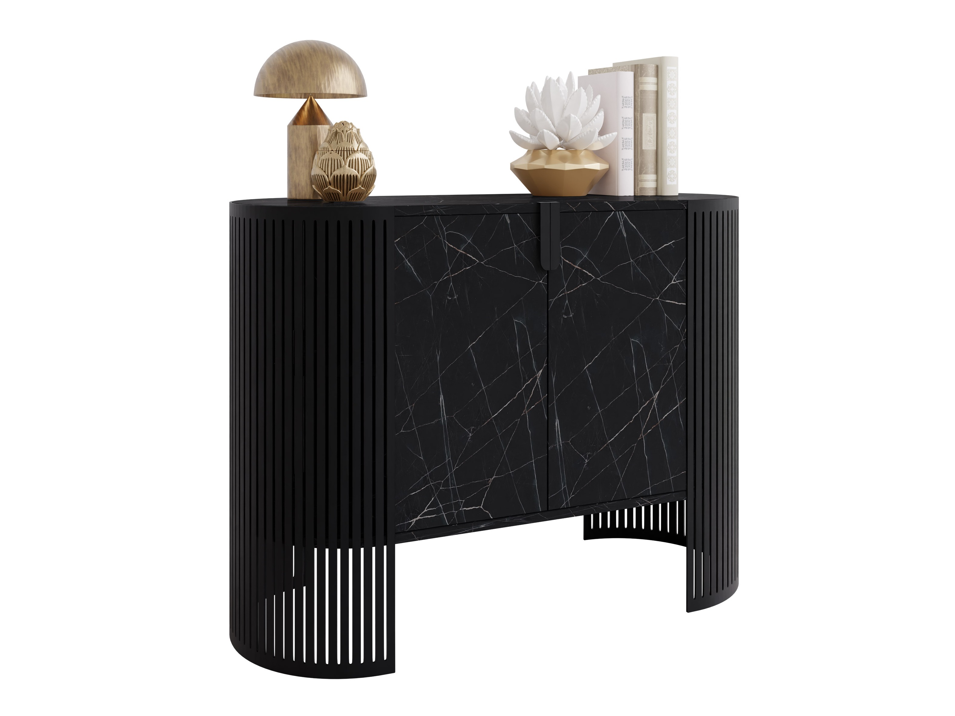 Sideboard Oswego 140 (Black + Black marble)