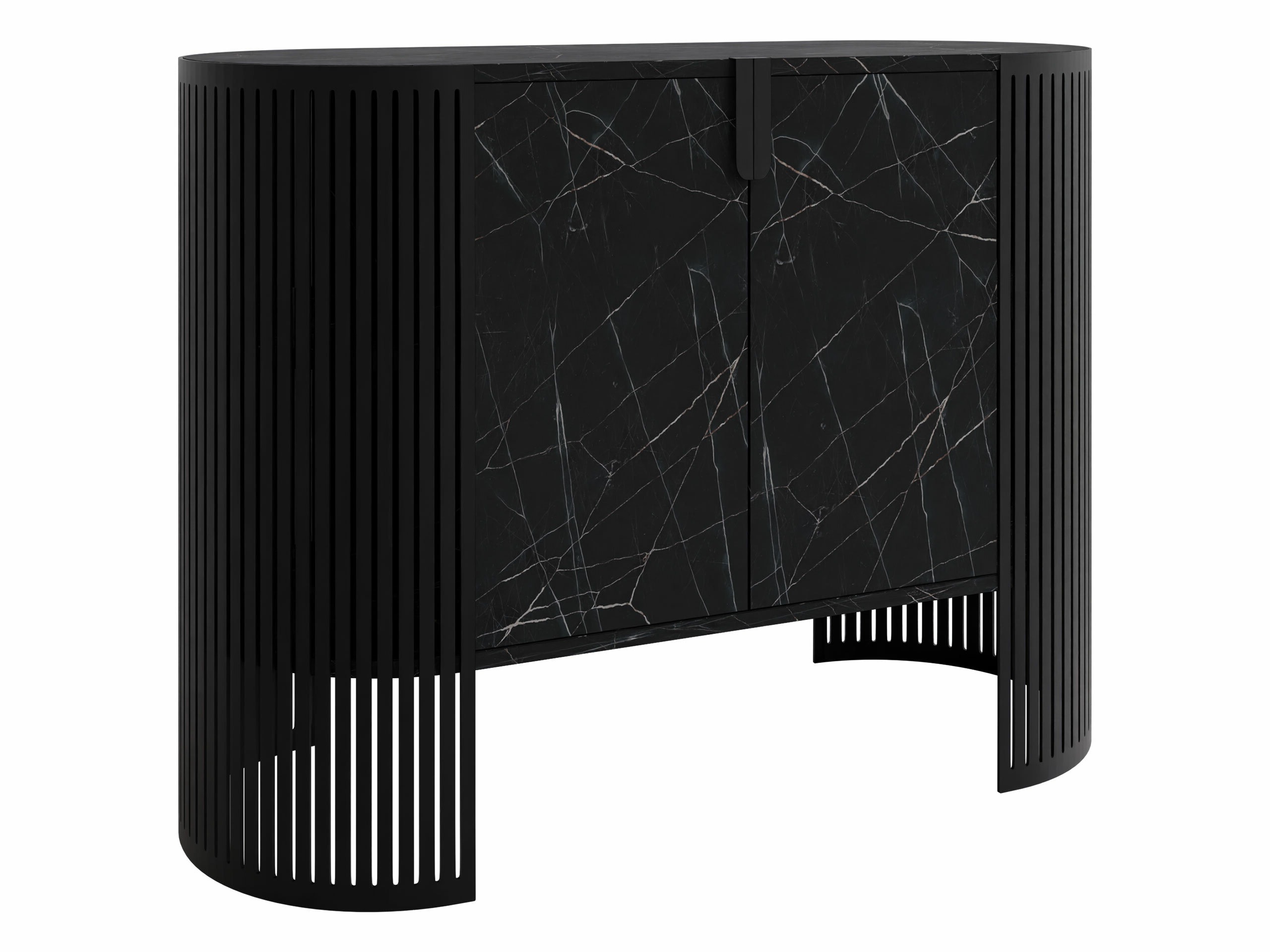 Sideboard Oswego 140 (Black + Black marble)