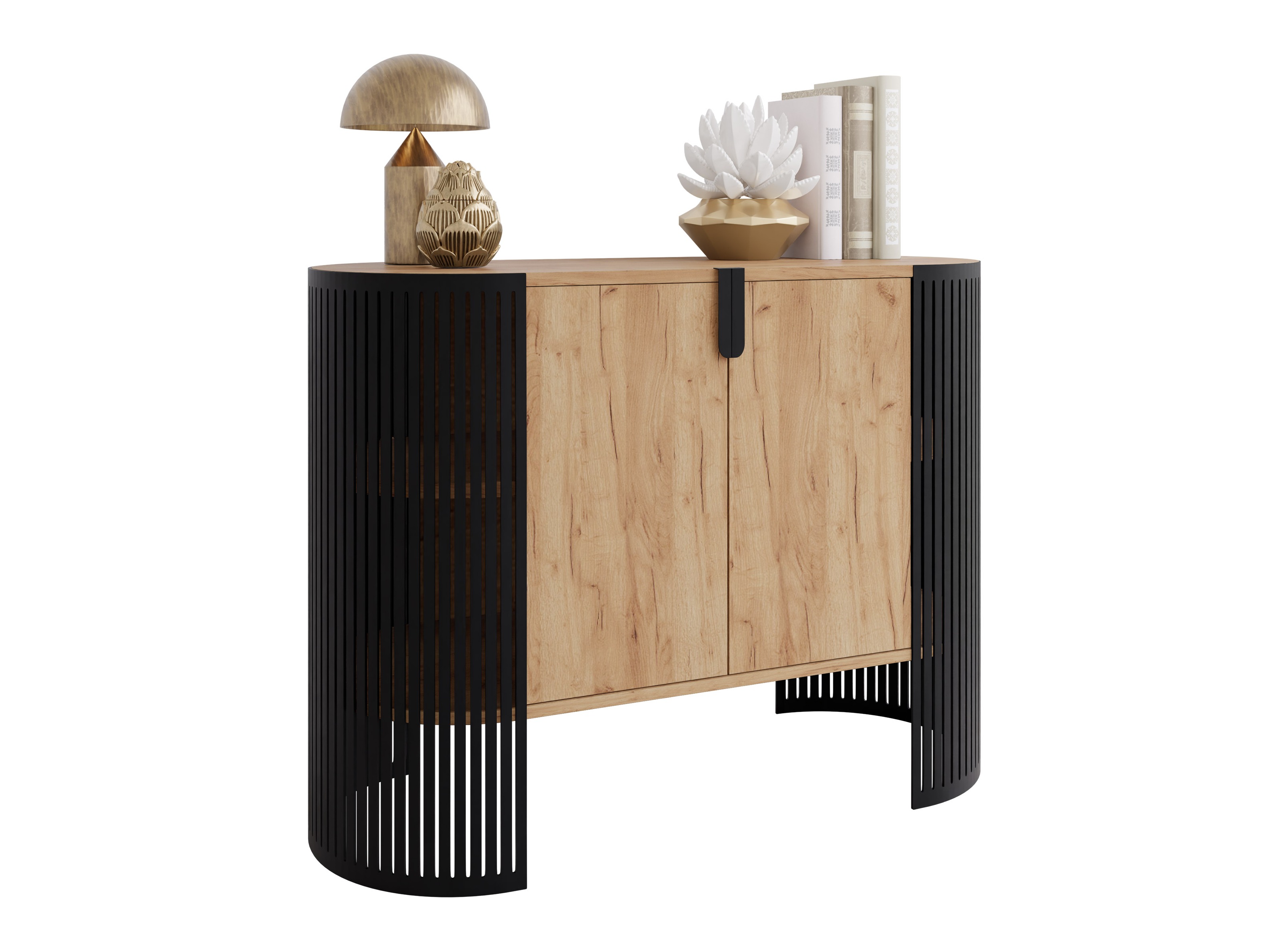 Sideboard Oswego 140 (Black + Craft golden oak)