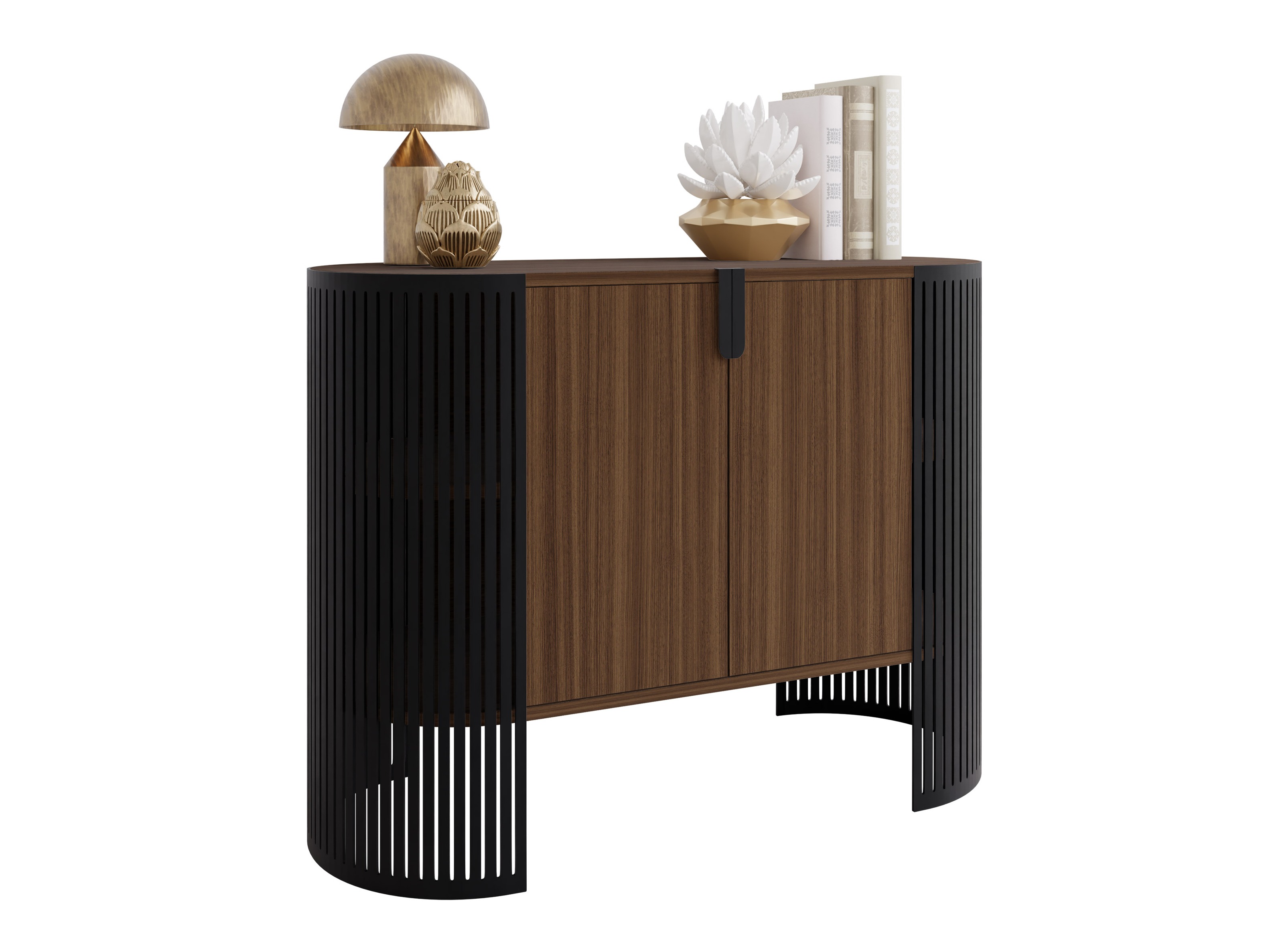 Sideboard Oswego 140 (Black + Walnut)