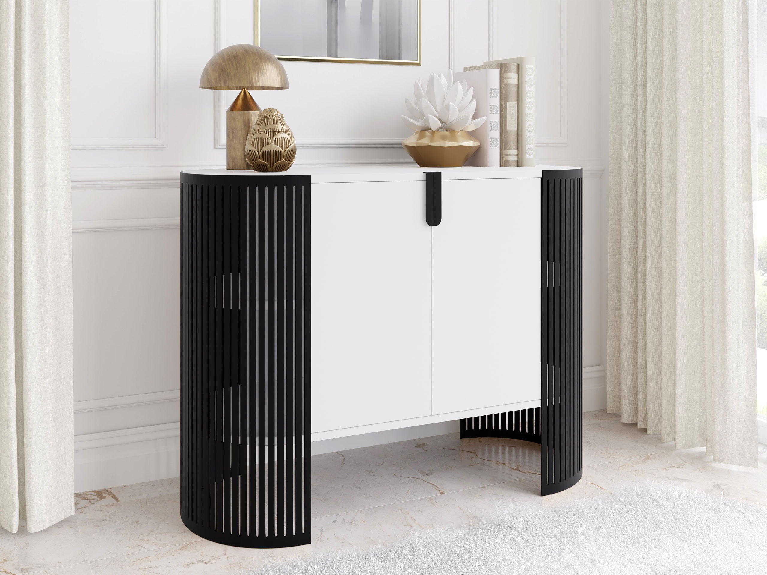 Sideboard Oswego 140 (Black + White)