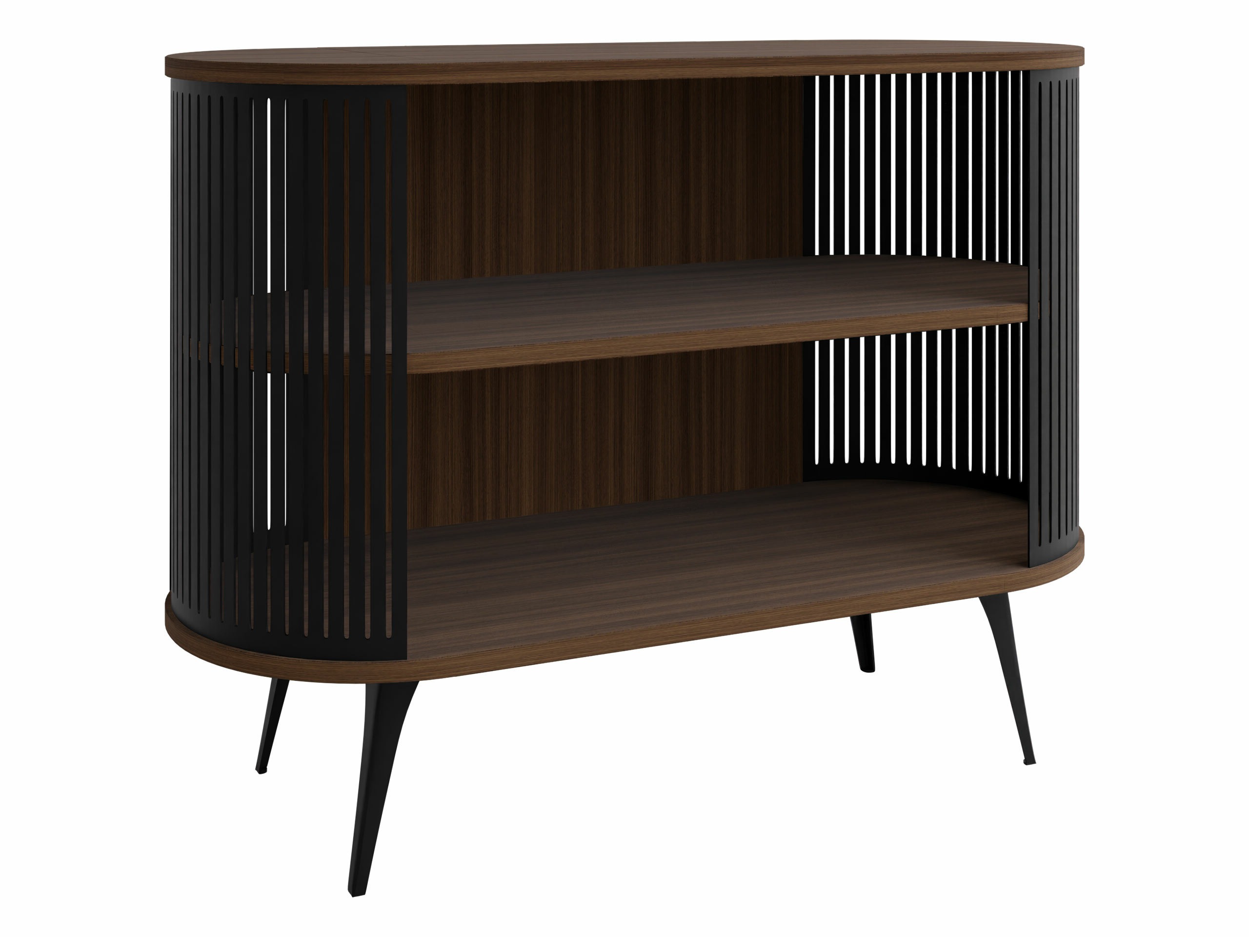 Bookcase Oswego 147 (Black + Walnut)