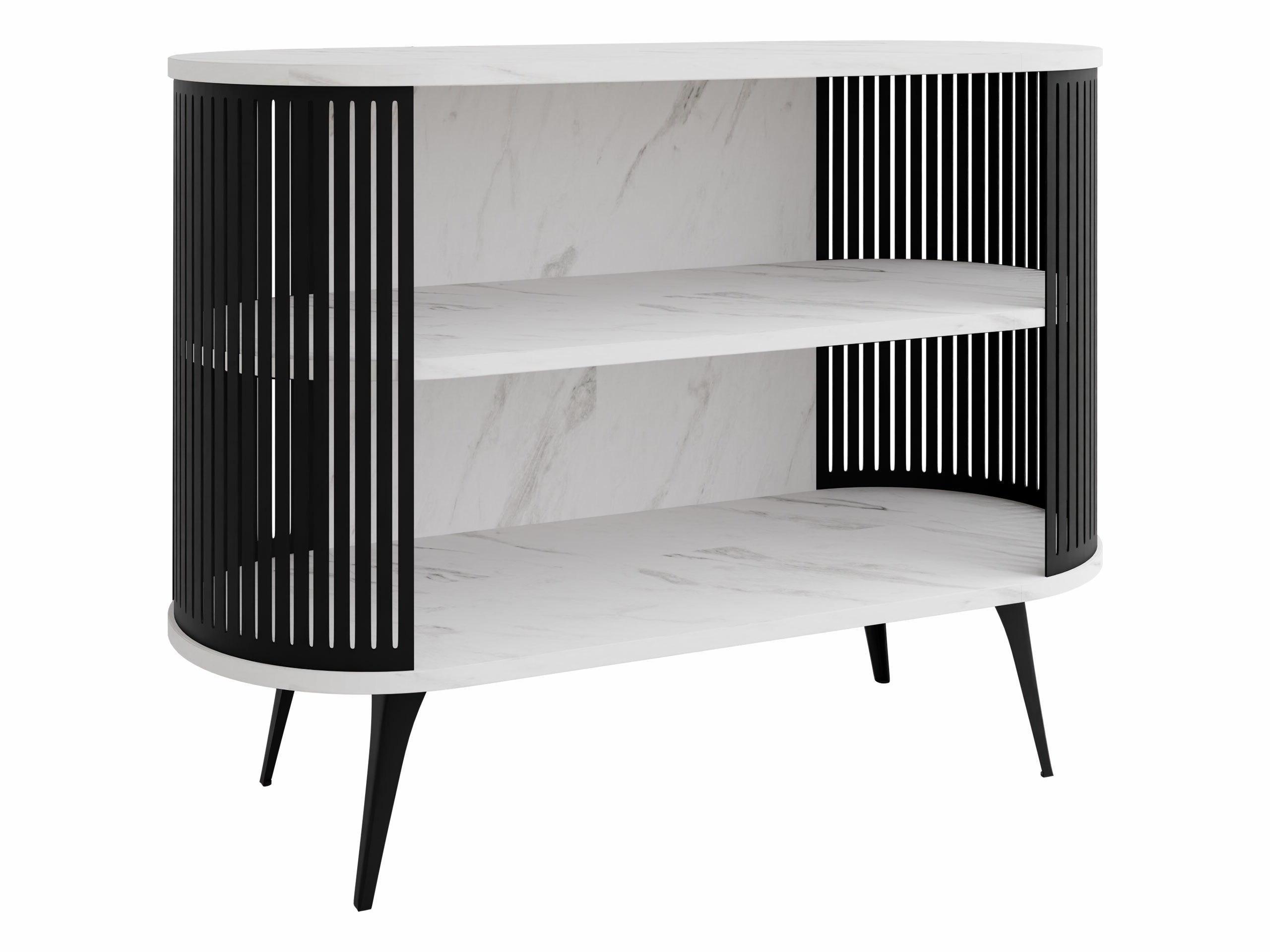 Bookcase Oswego 147 (Black + White marble)