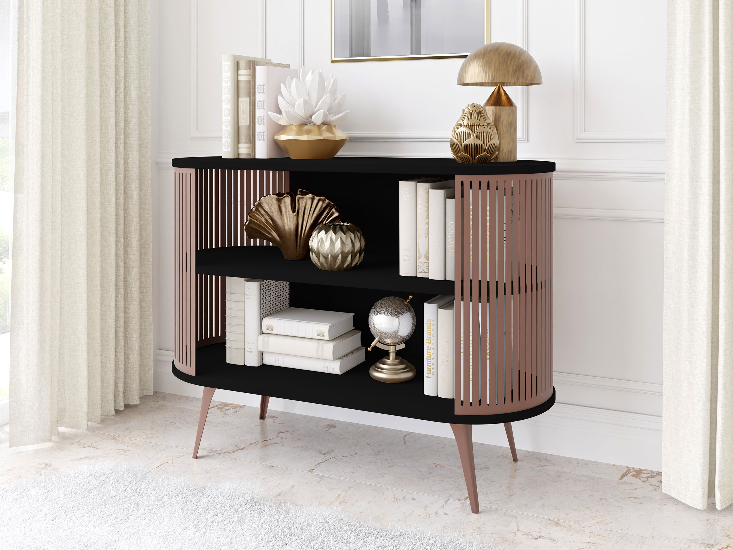 Bookcase Sordore 127 (Pink + Black)