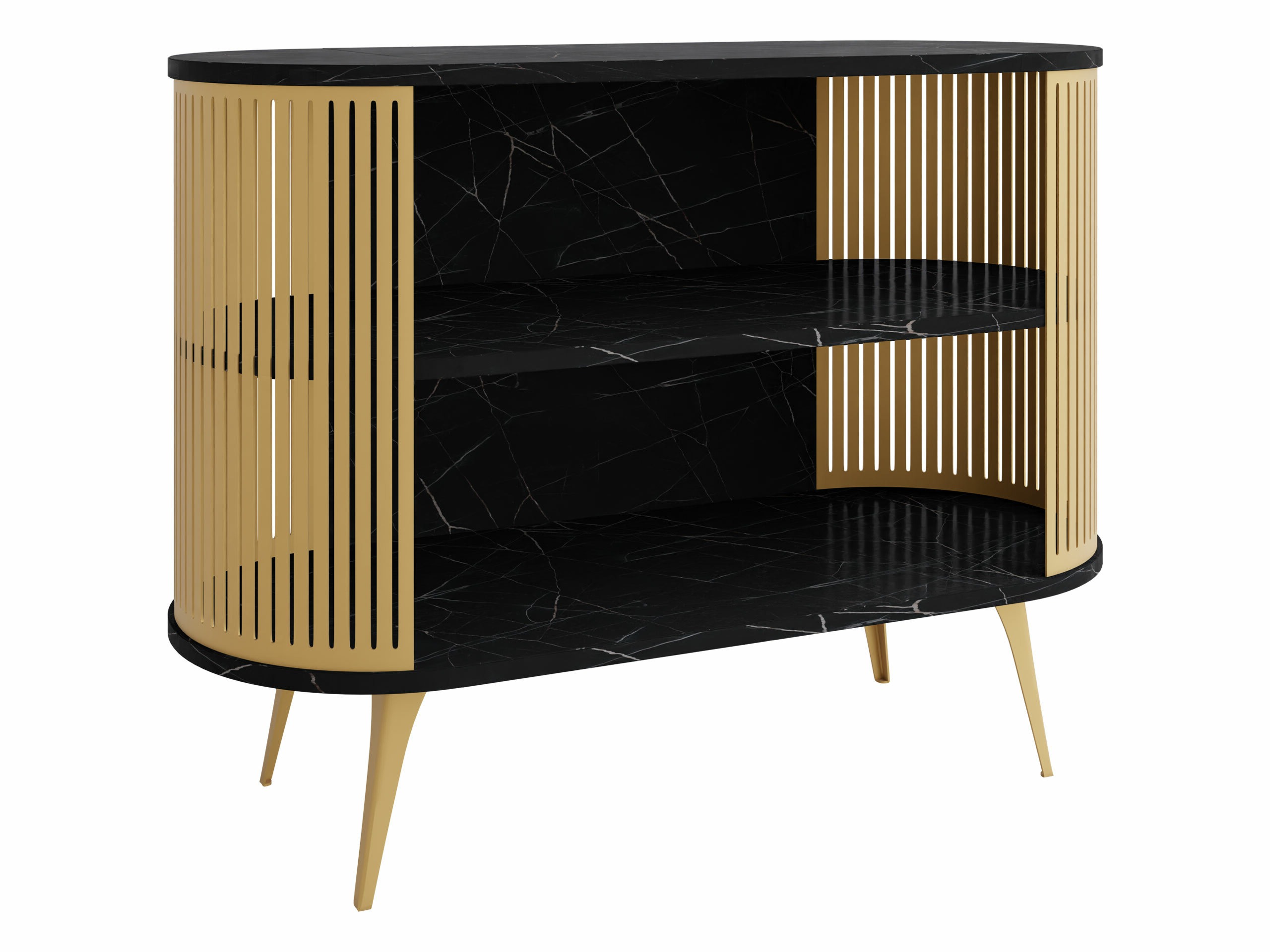 Bookcase Sordore 128 (Golden + Black marble)