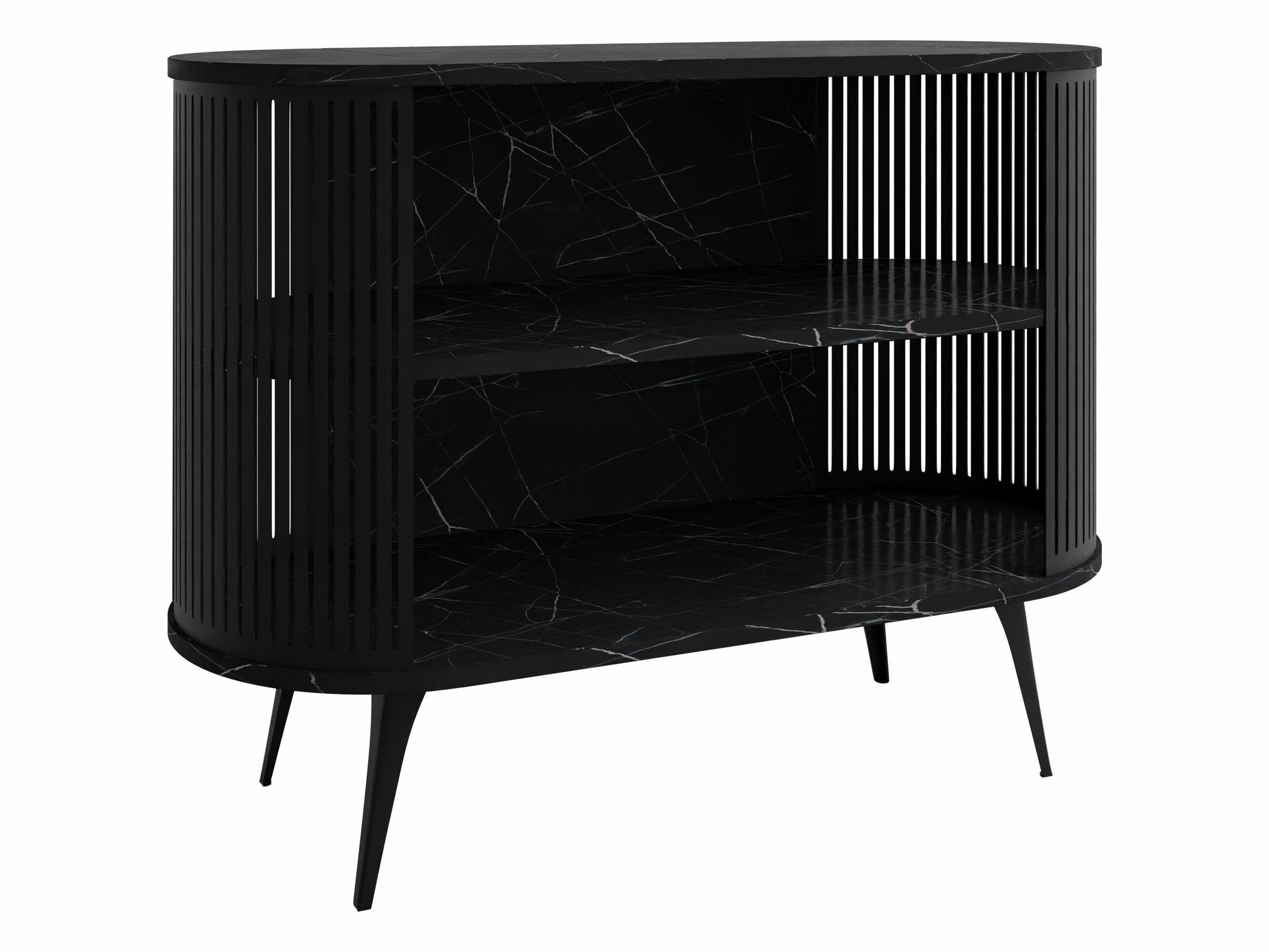 Bookcase Vitum (Black + Black marble)