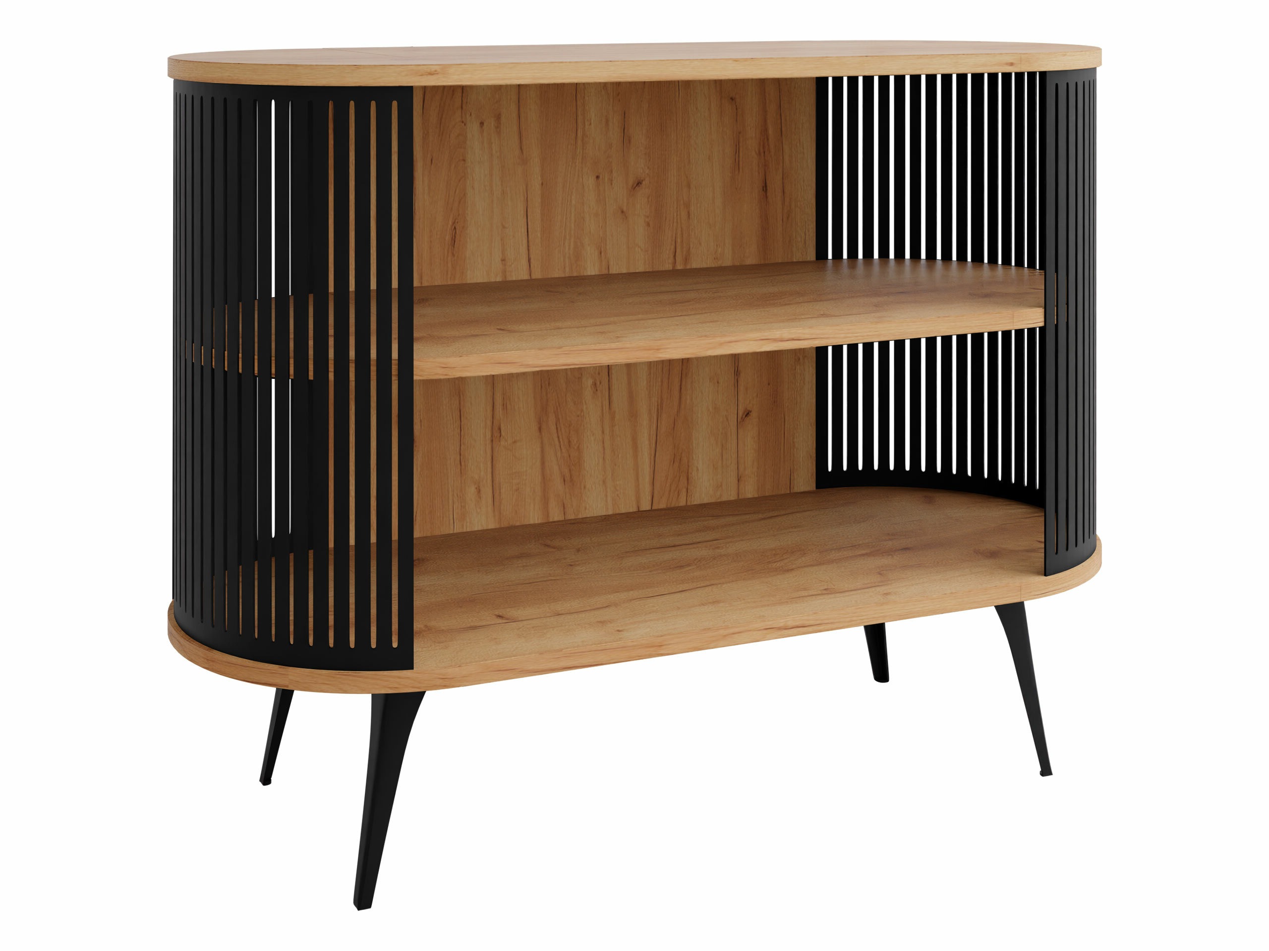 Bookcase Vitum (Black + Craft golden oak)