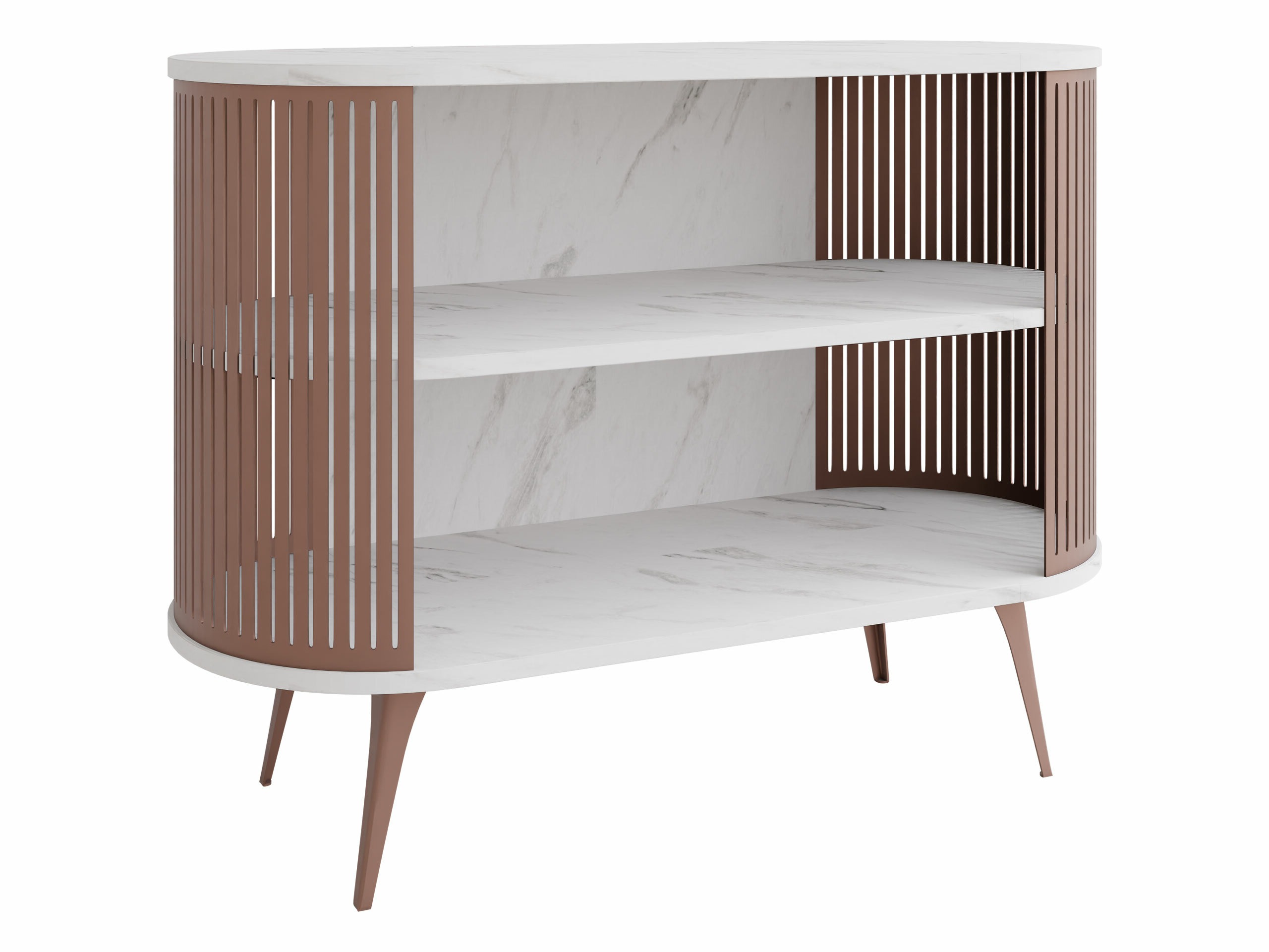 Bookcase Vitum I (Pink + White marble)