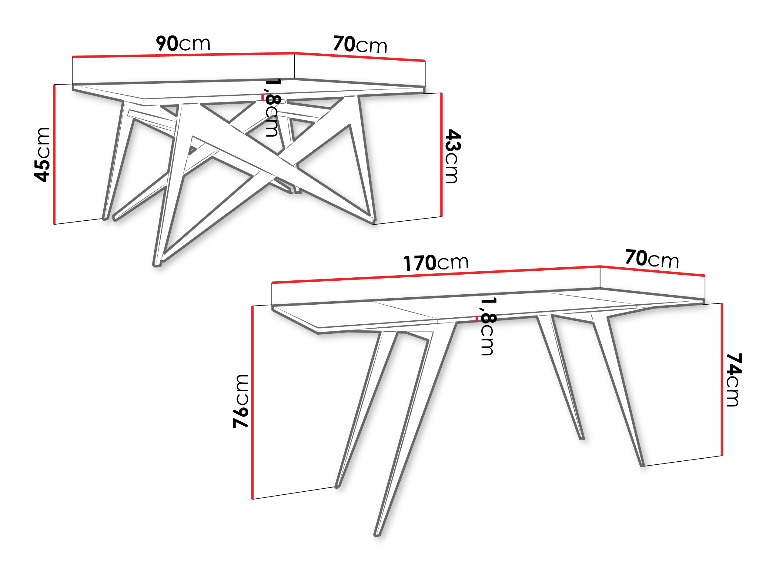 Coffee table transformer Oswego 150 (Walnut + Black)