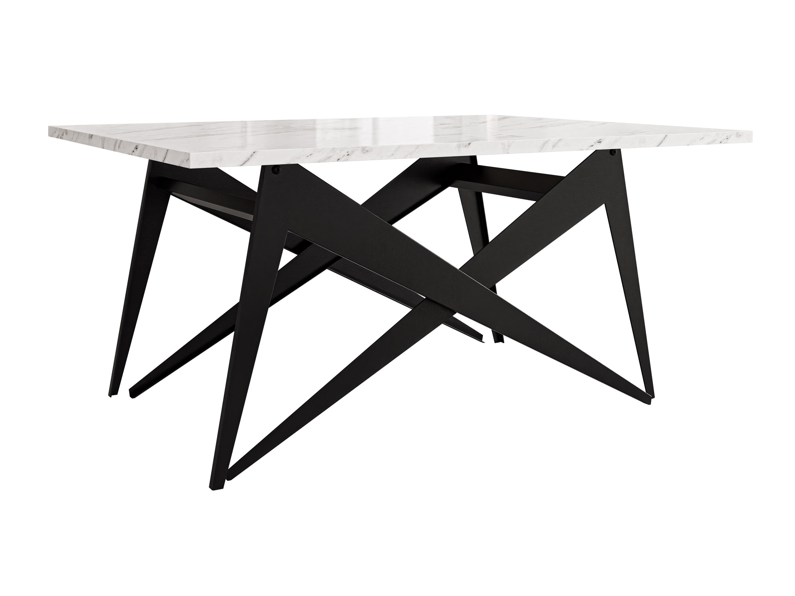 Coffee table transformer Oswego 150 (White marble + Black)