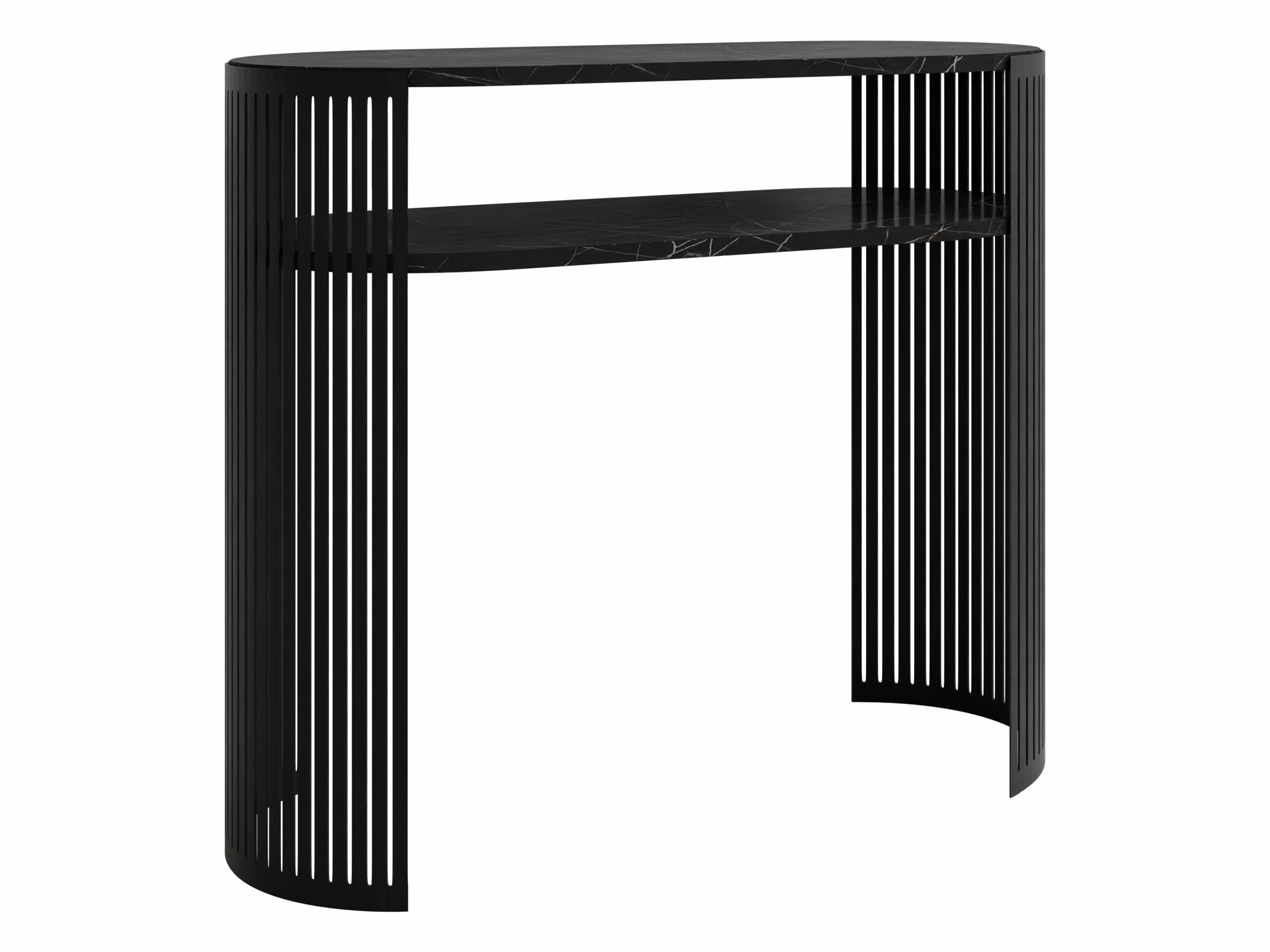 Console table Oswego 143 (Black + Black marble)