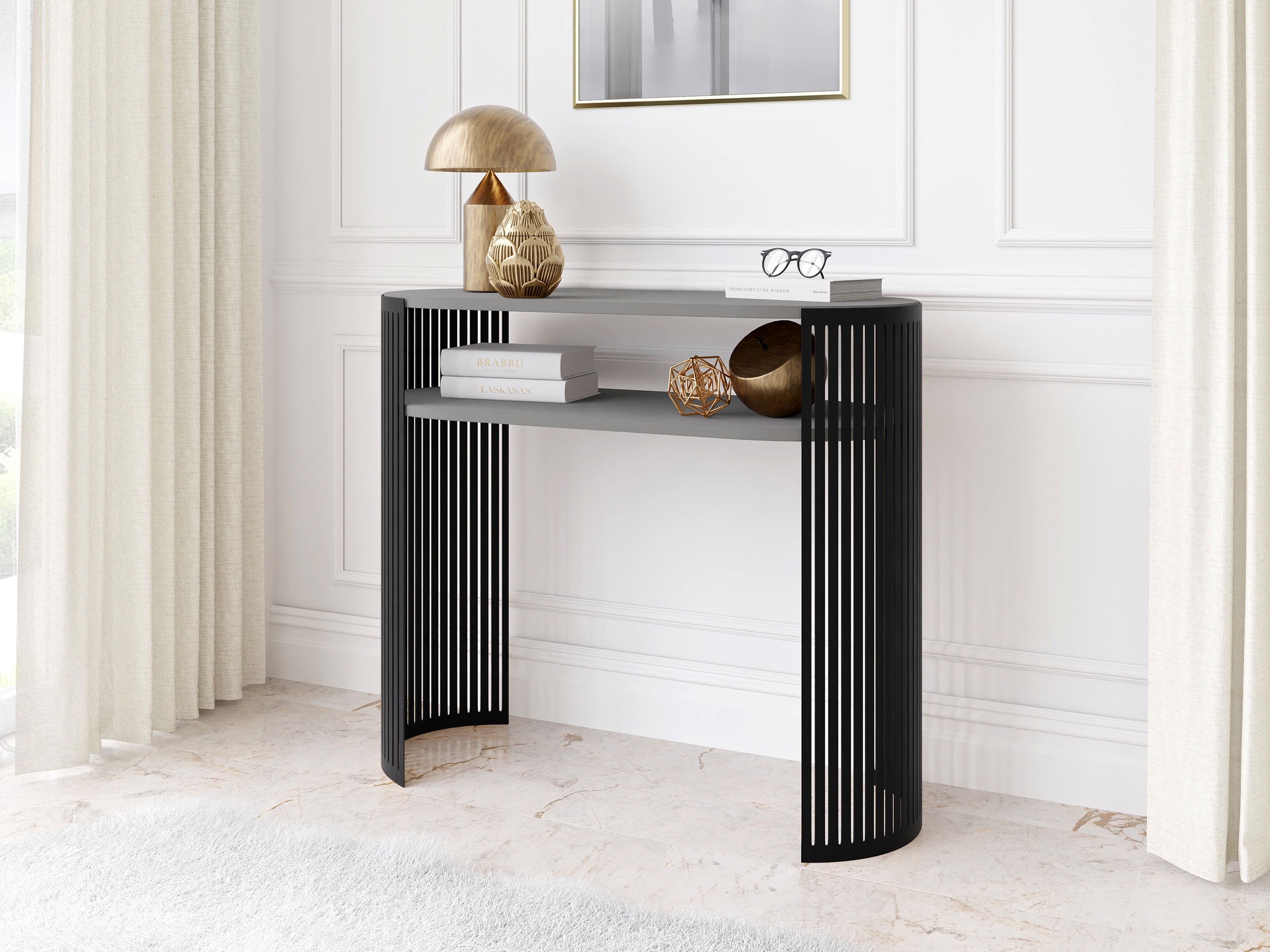 Console table Oswego 143 (Black + Graphite)
