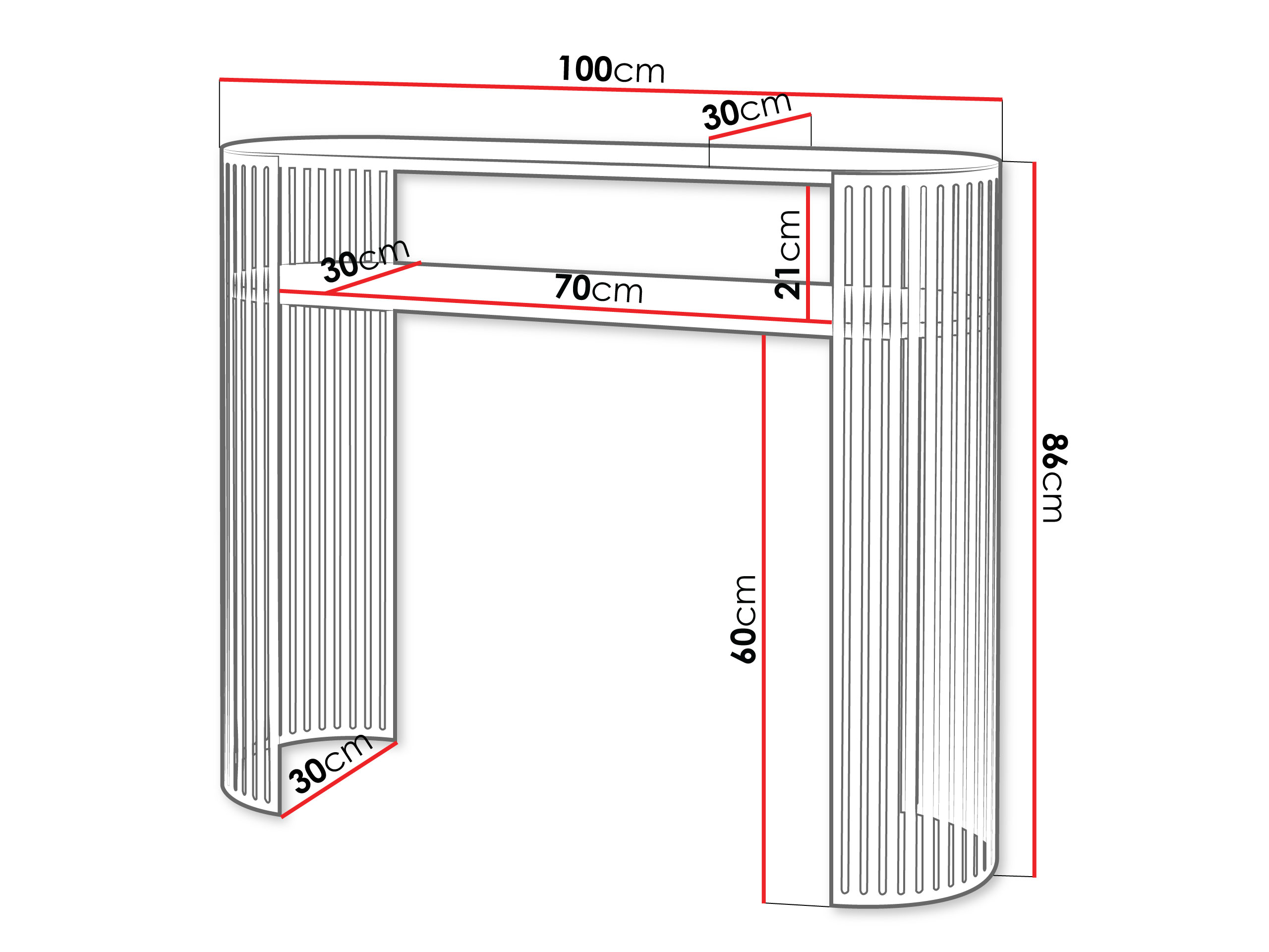 Console table Oswego 144 (Pink + Black)