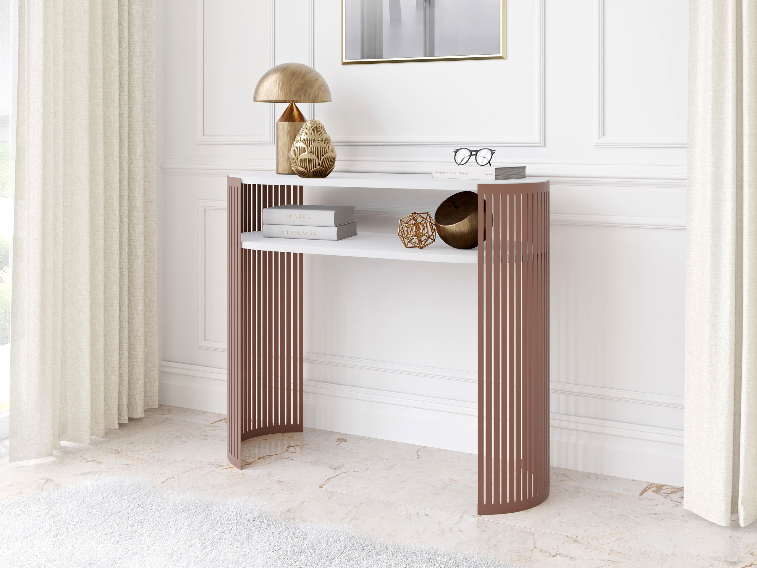 Console table Oswego 144 (Pink + White)