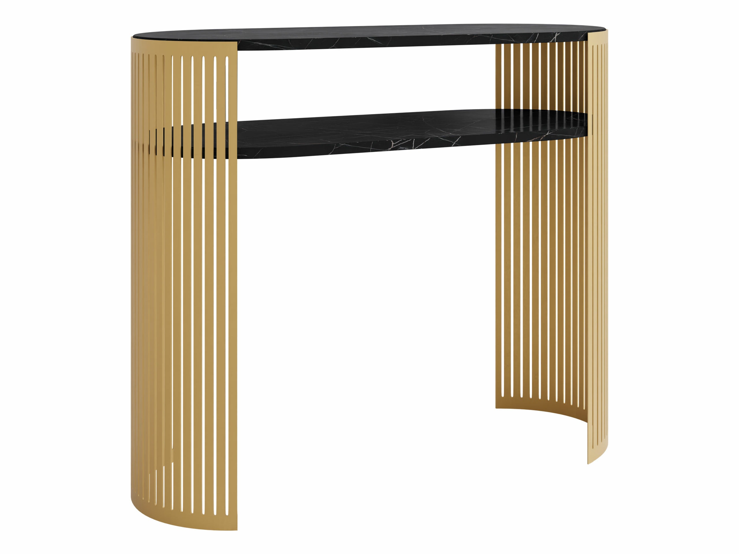 Console table Oswego 145 (Golden + Black marble)