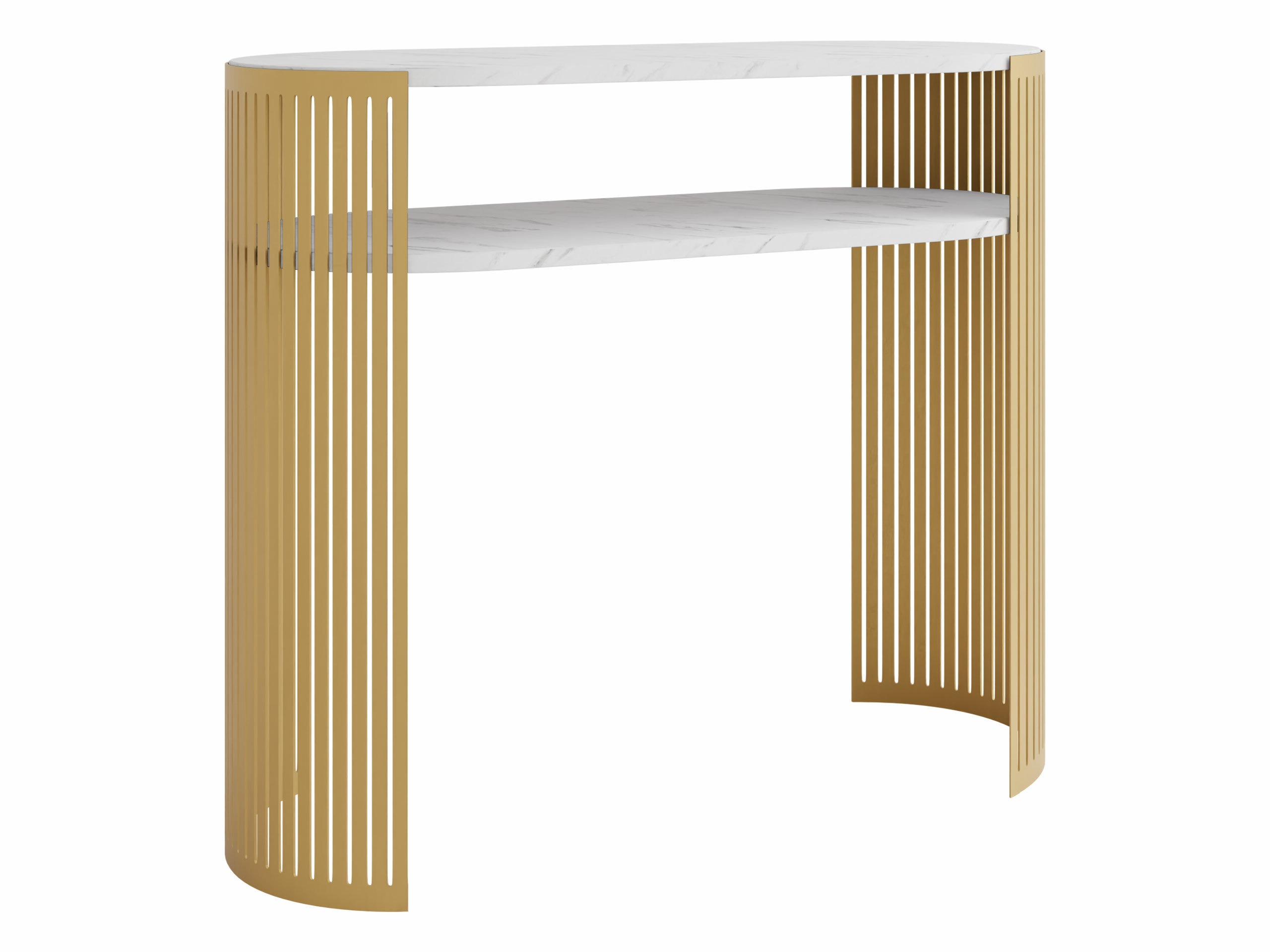 Console table Oswego 145 (Golden + White marble)