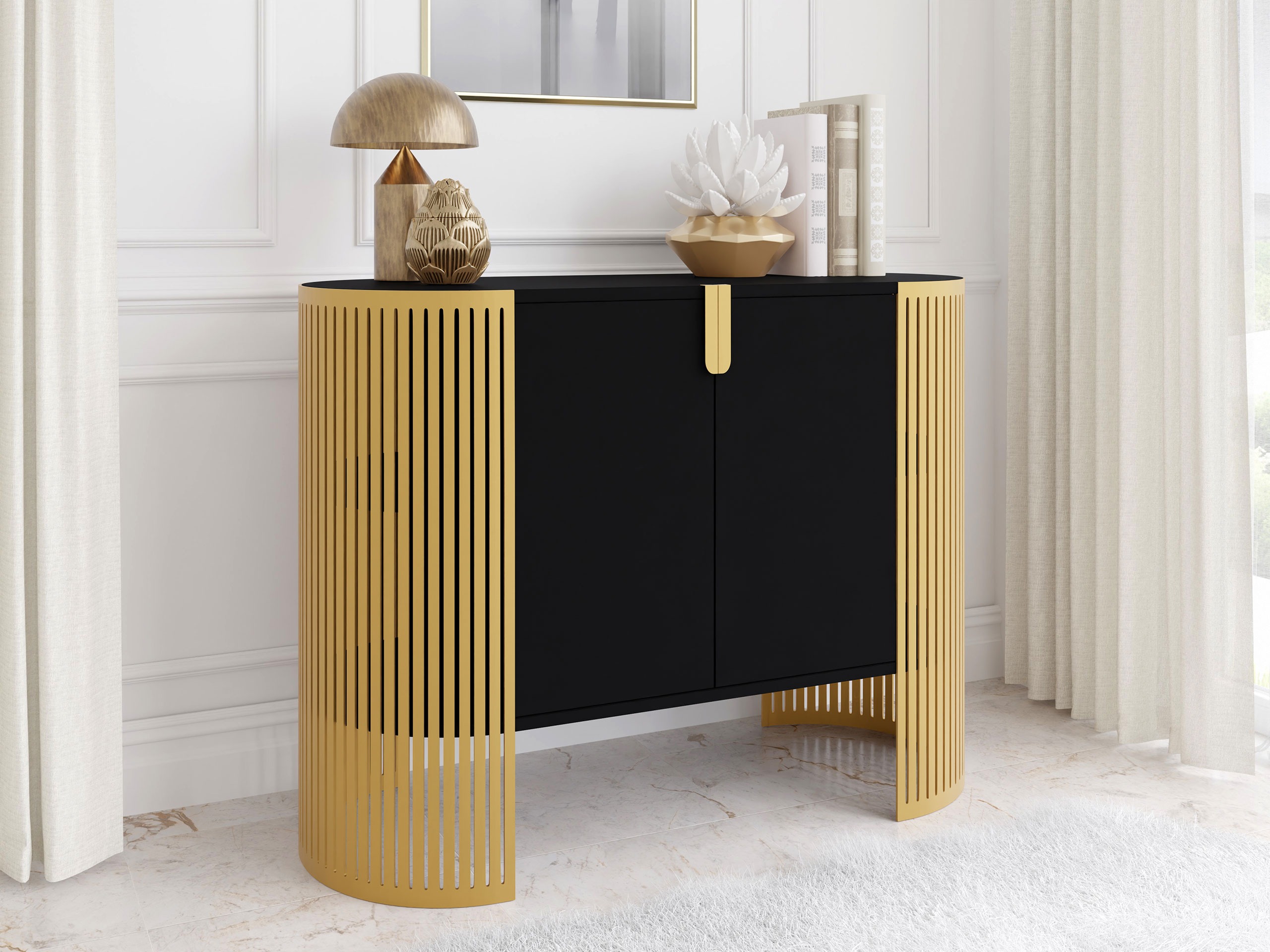 Sideboard Oswego 142 (Golden + Black)