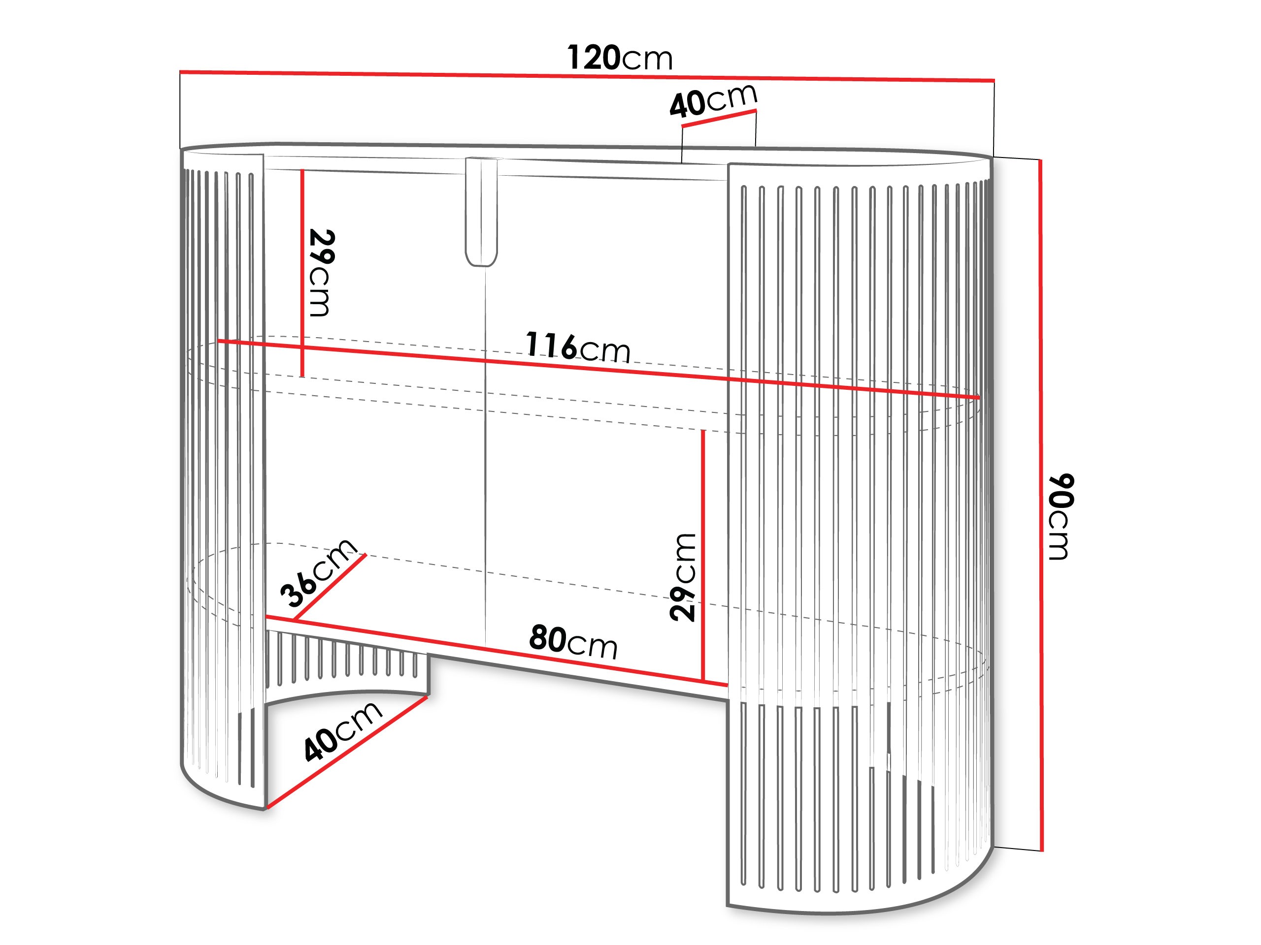 Sideboard Oswego 142 (Golden + White marble)