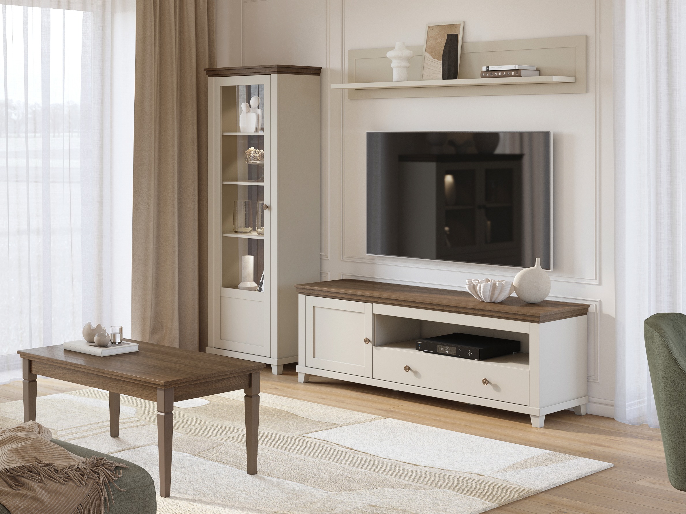 Bookcase Tolnue 101 (Light beige + Oak)