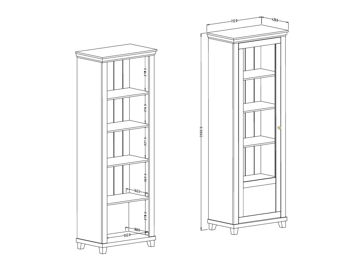Bookcase Tolnue 101 (Light beige + Oak)