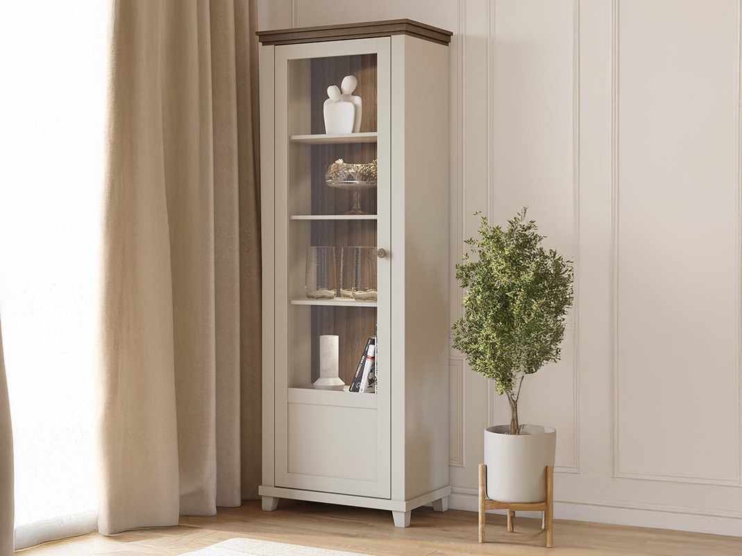 Bookcase Tolnue 101 (Light beige + Oak)