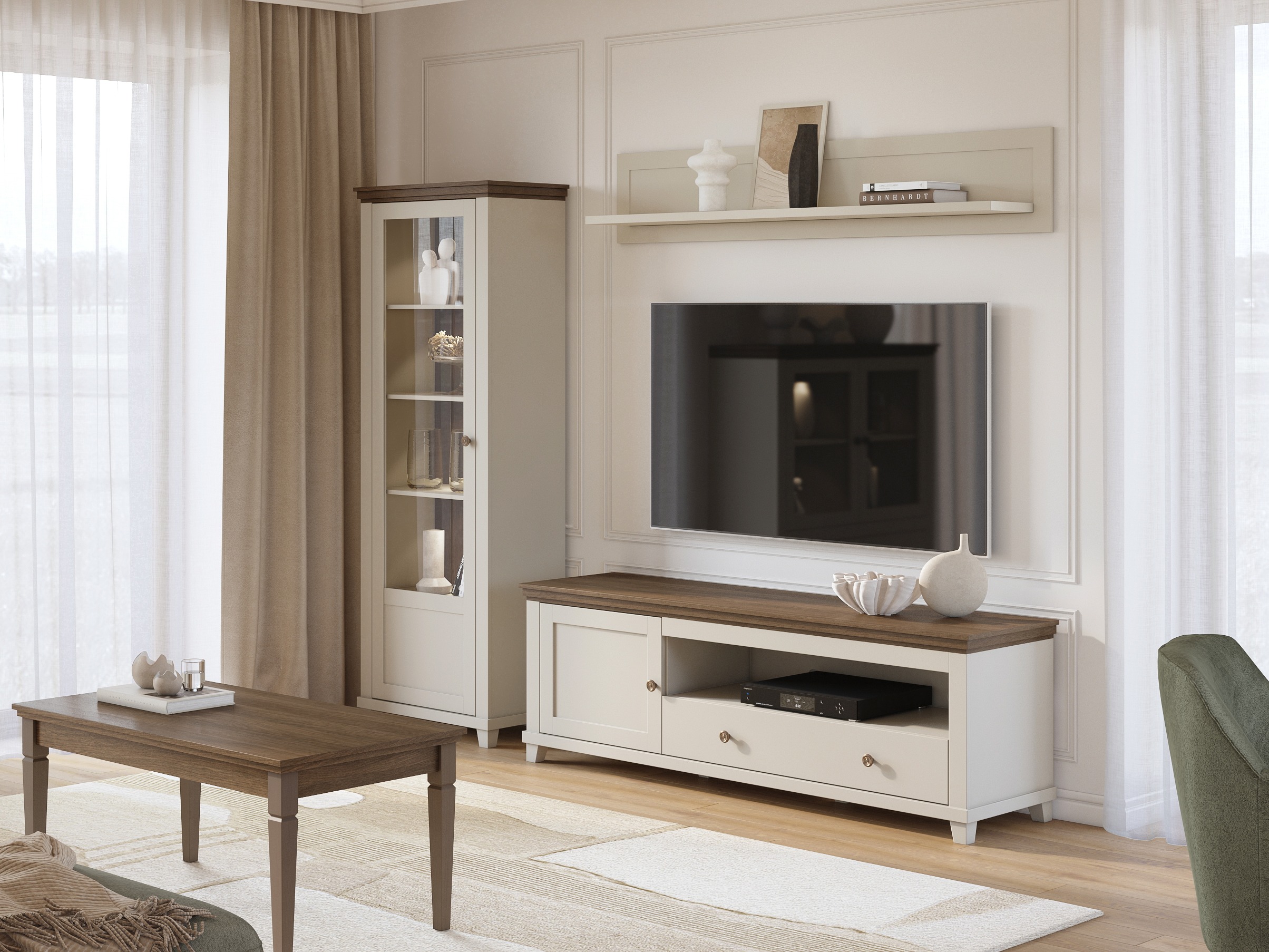 Bookcase Tolnue 101 (Light beige + Oak)