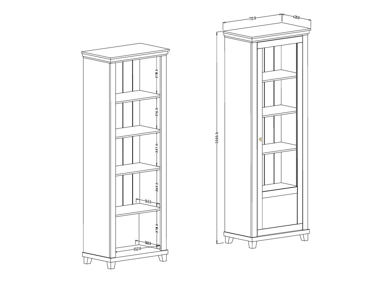 Bookcase Tolnue 101 (Light beige + Oak)