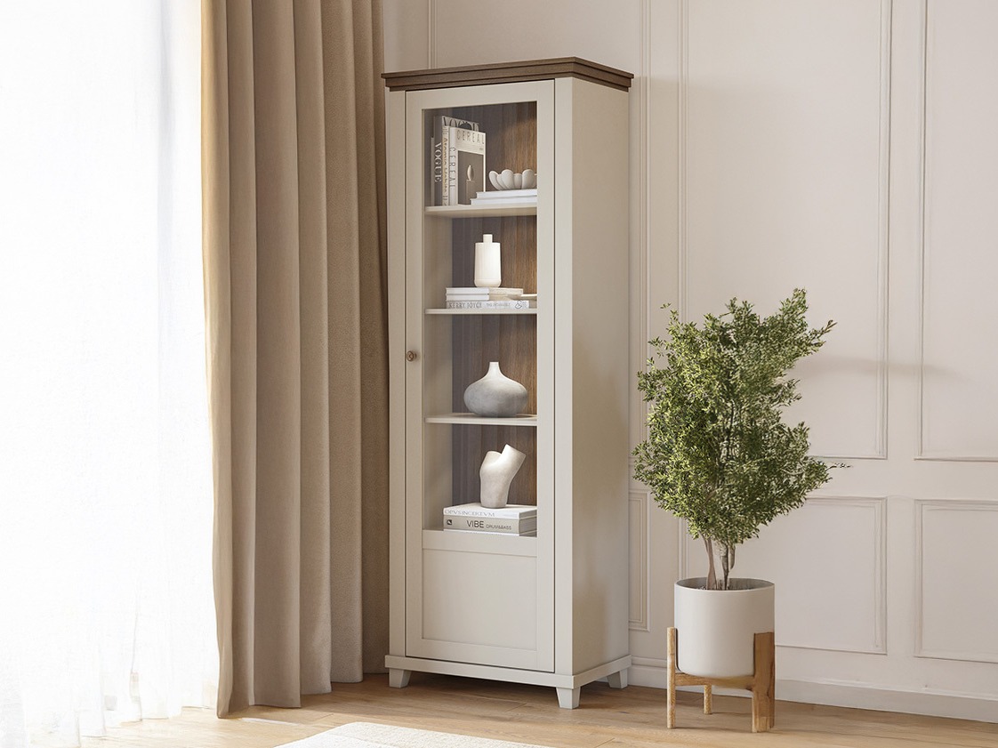 Bookcase Tolnue 101 (Light beige + Oak)