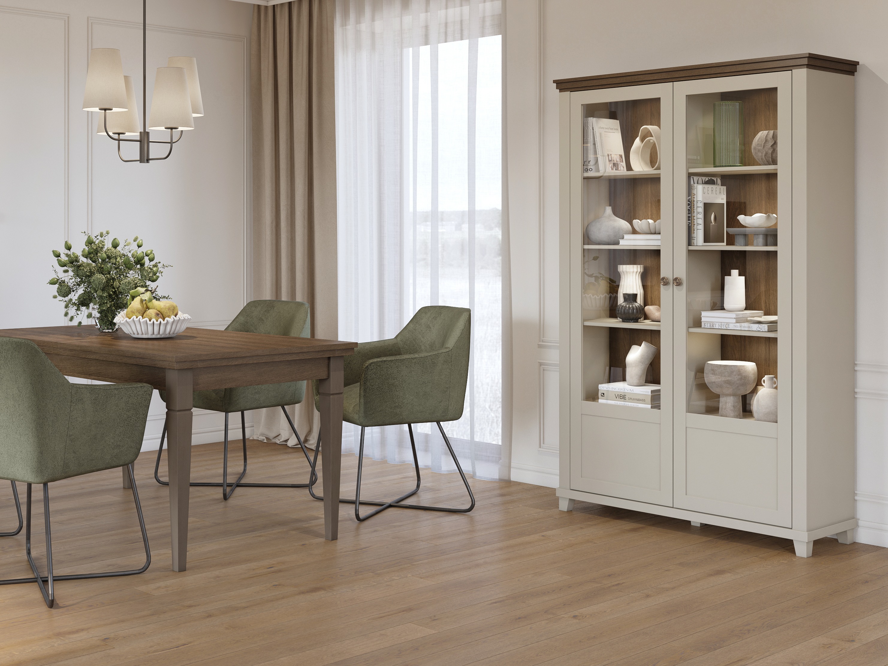 Bookcase Tolnue 102 (Light beige + Oak)