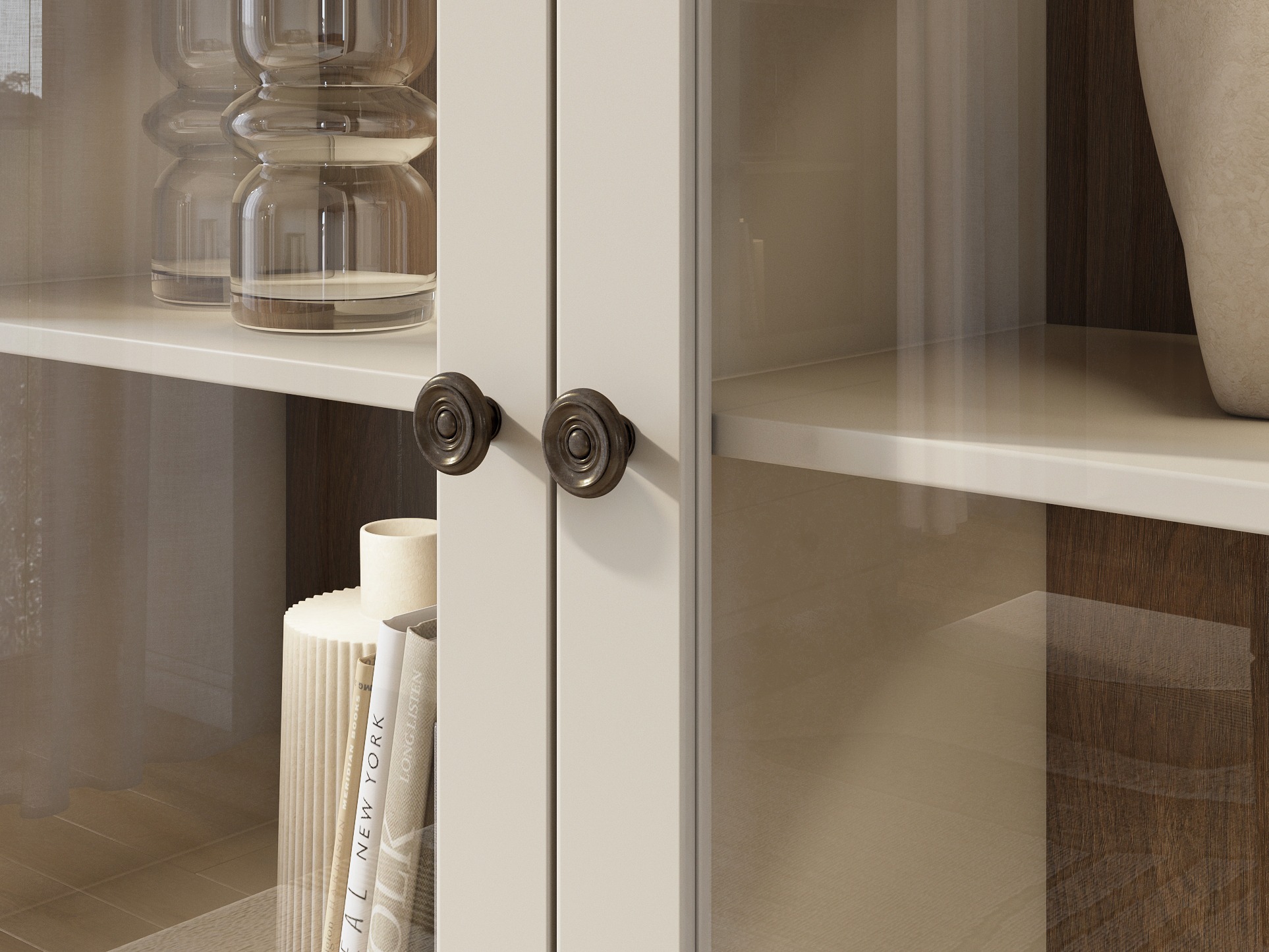 Bookcase Tolnue 102 (Light beige + Oak)