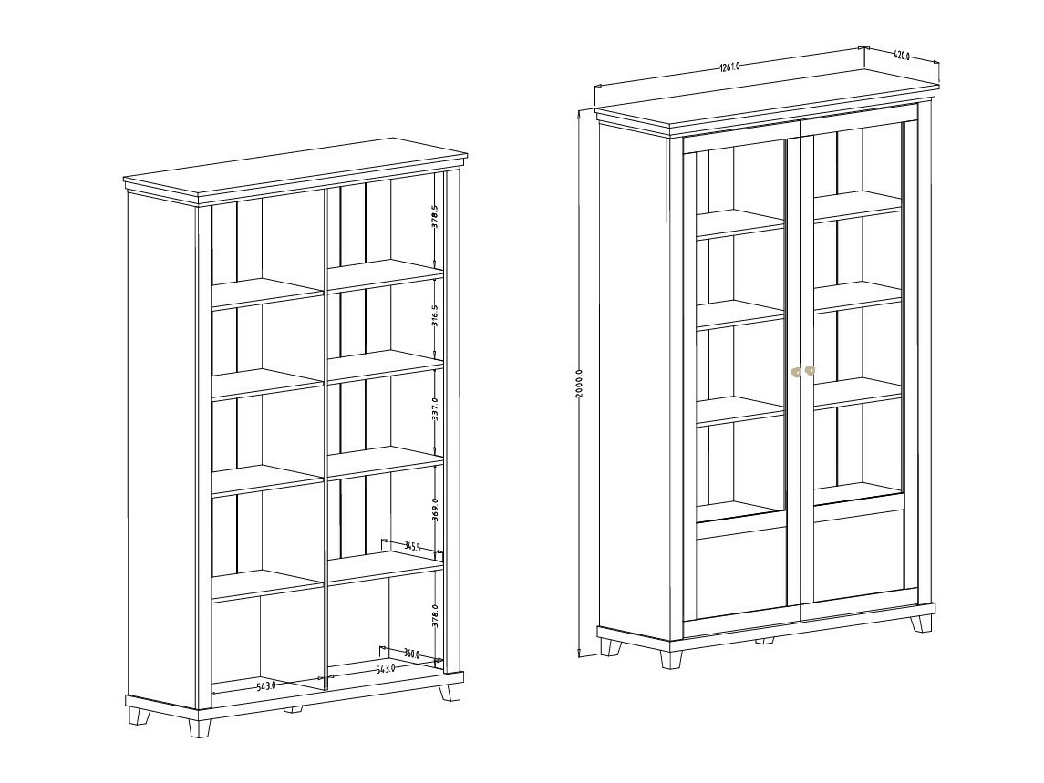 Bookcase Tolnue 102 (Light beige + Oak)