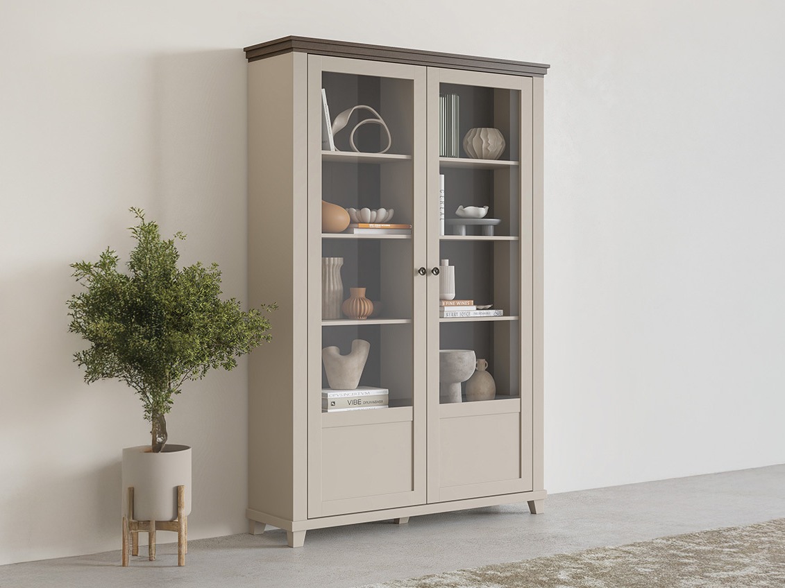 Bookcase Tolnue 102 (Light beige + Oak)