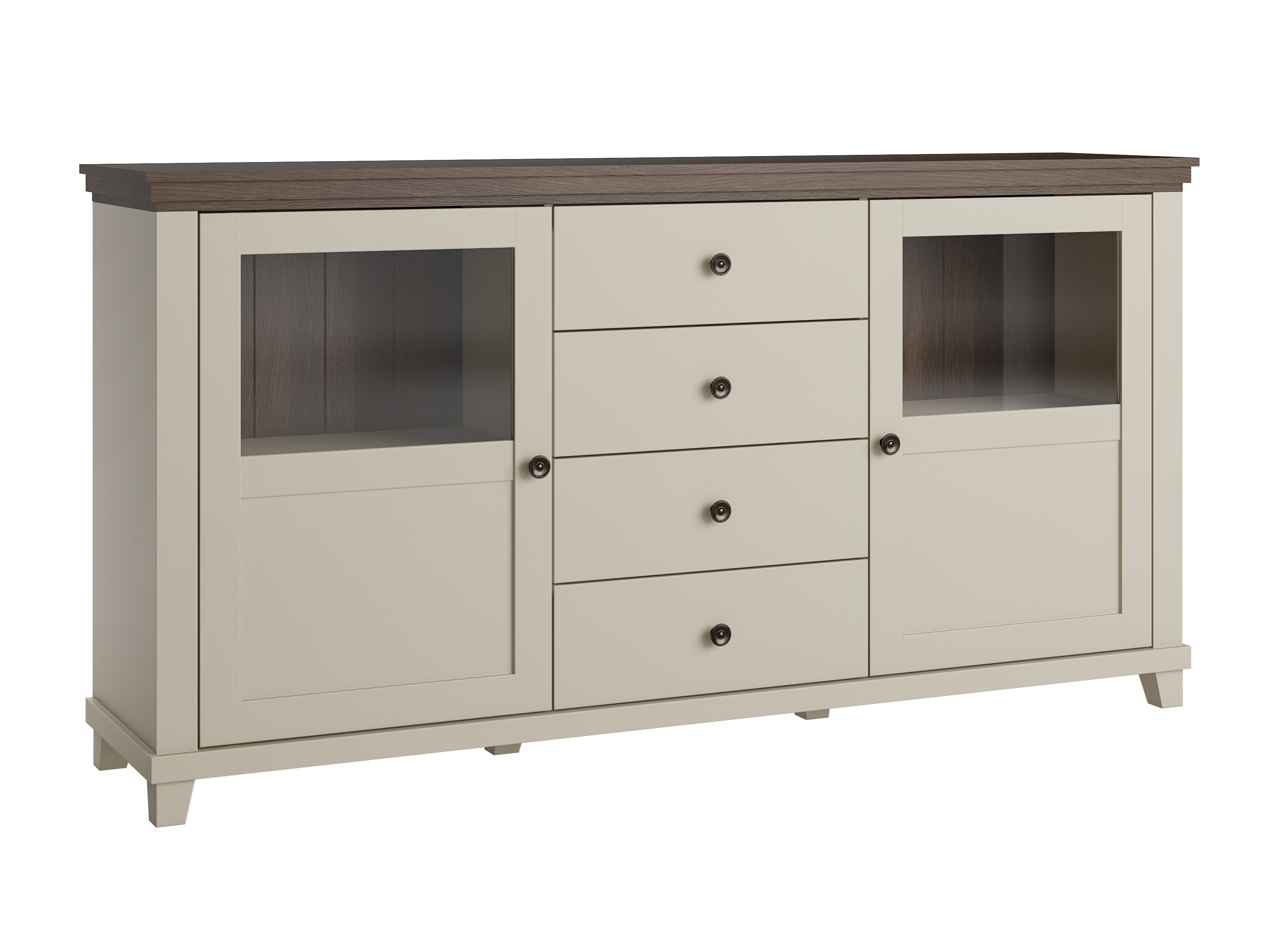 Chest of drawers Tolnue 103 (Light beige + Oak)